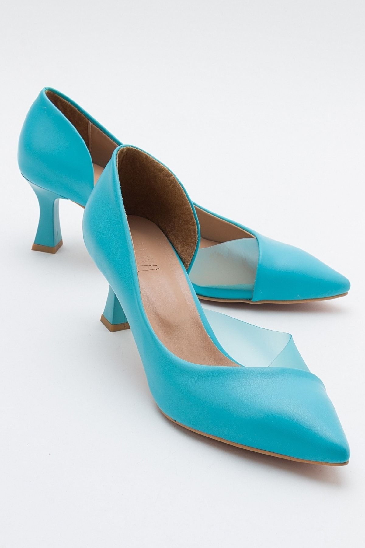 luvishoes 353 Bebe Mavi Cilt Topuklu Kadın Ayakkabı