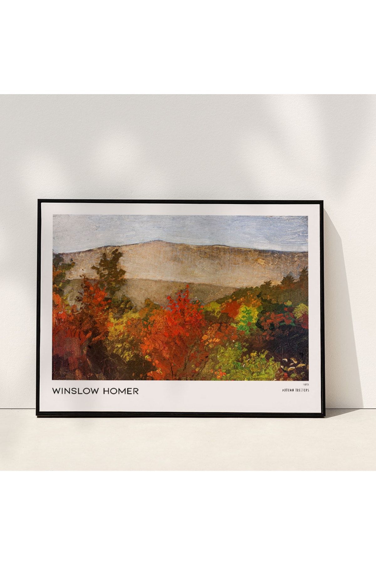 AyBuldum Winslow Homer Sonbahar Ağaç Tepeleri Siyah Çerçeveli Tablo