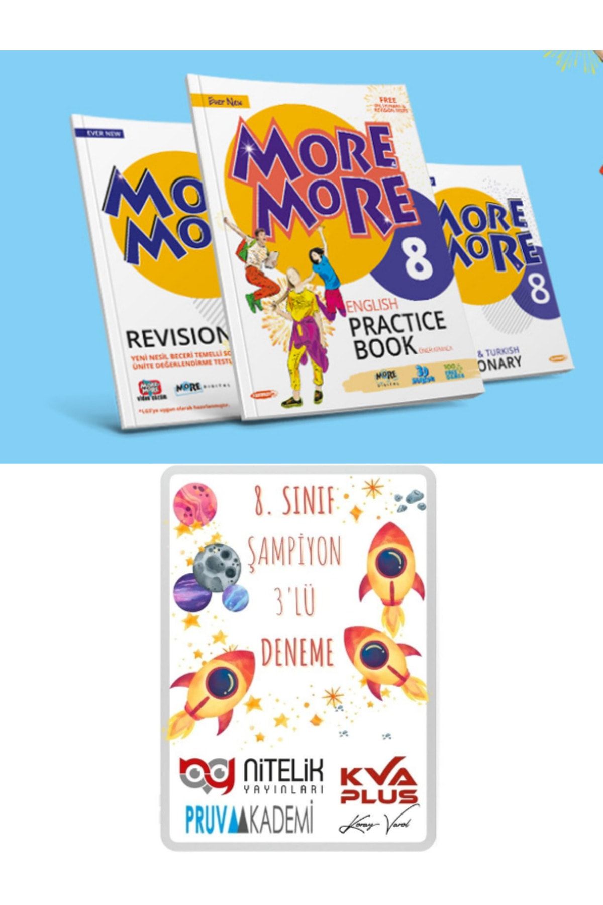 Kurmay Yayınları More And More 8 Practice Book Set Ve 8. Sınıf Şampiyon 3'Lü Deneme Sınavı Seti