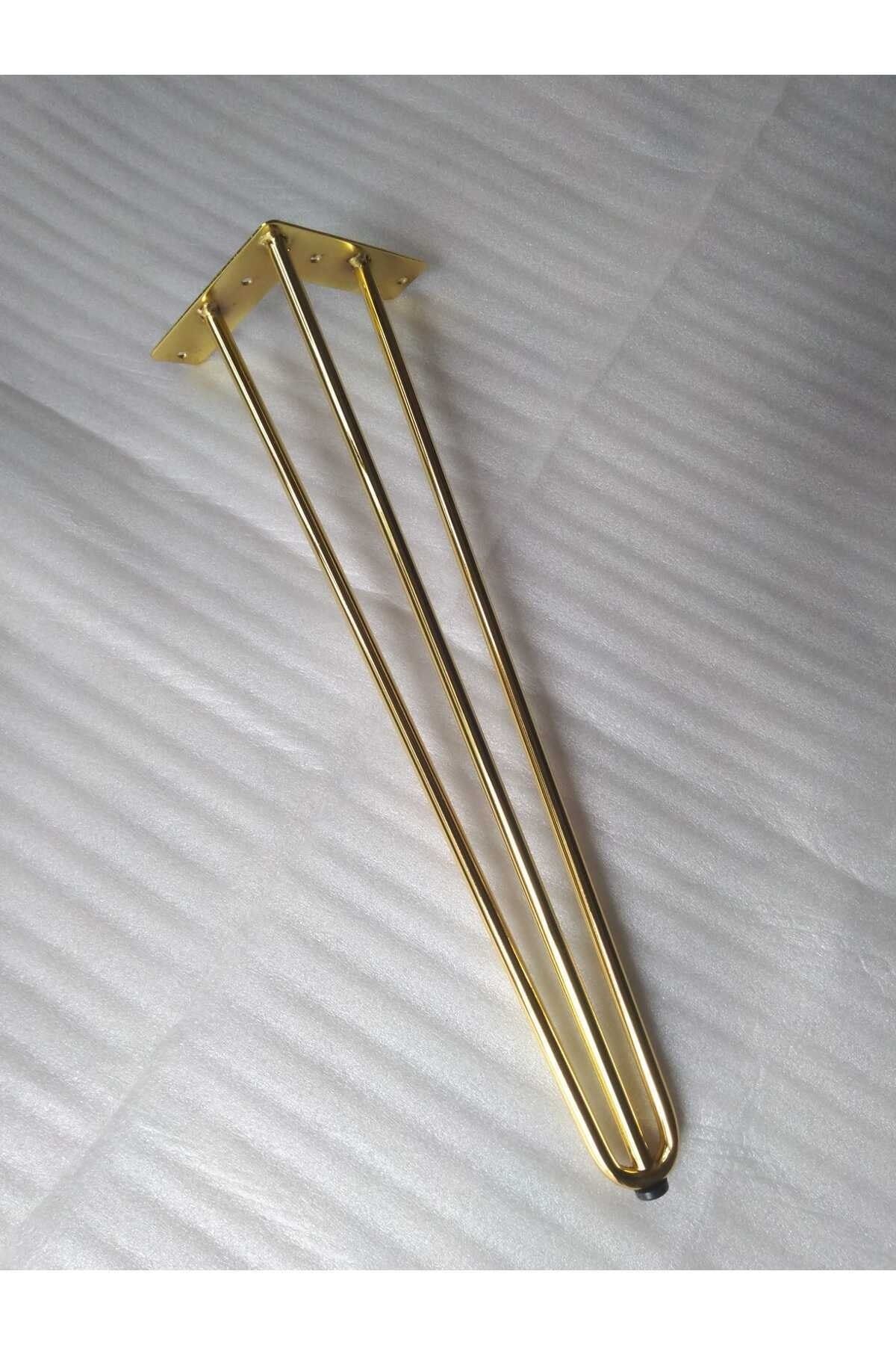 DEMONTEPARK 1 Adet-38,5cm Metal Firkete Ayak, Gold Renk Kaplama,masa Ayağı