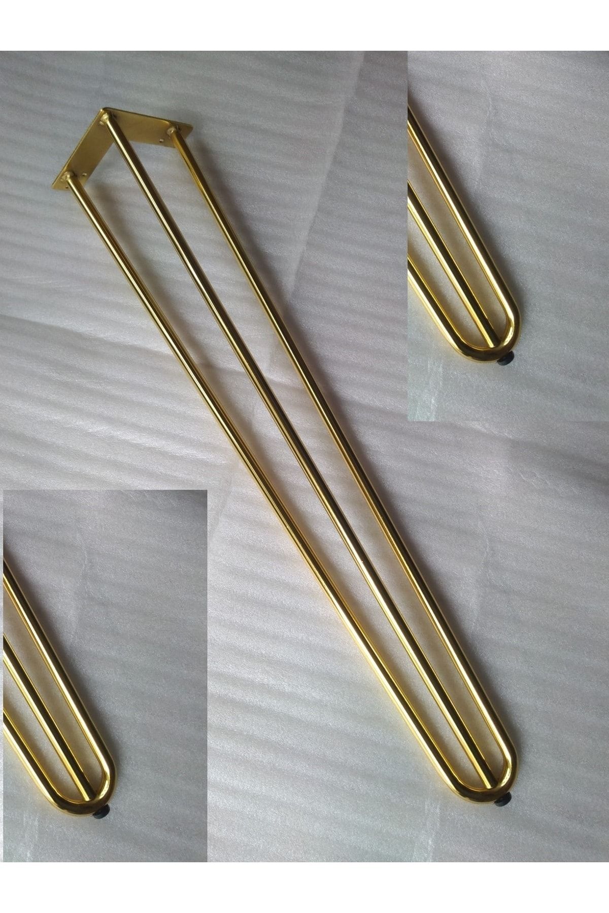 DEMONTEPARK 4 Adet-71.5cm Metal Firkete Ayak, Gold Renk Kaplama,masa Ayağı