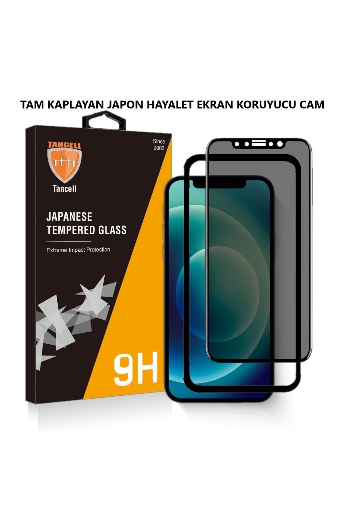 TANCELL İphone 14 Uyumlu Hayalet Ekran Koruyucu Tam Kaplayan Japon Kırılmaz Cam 6.1 Inc (2 ADET)
