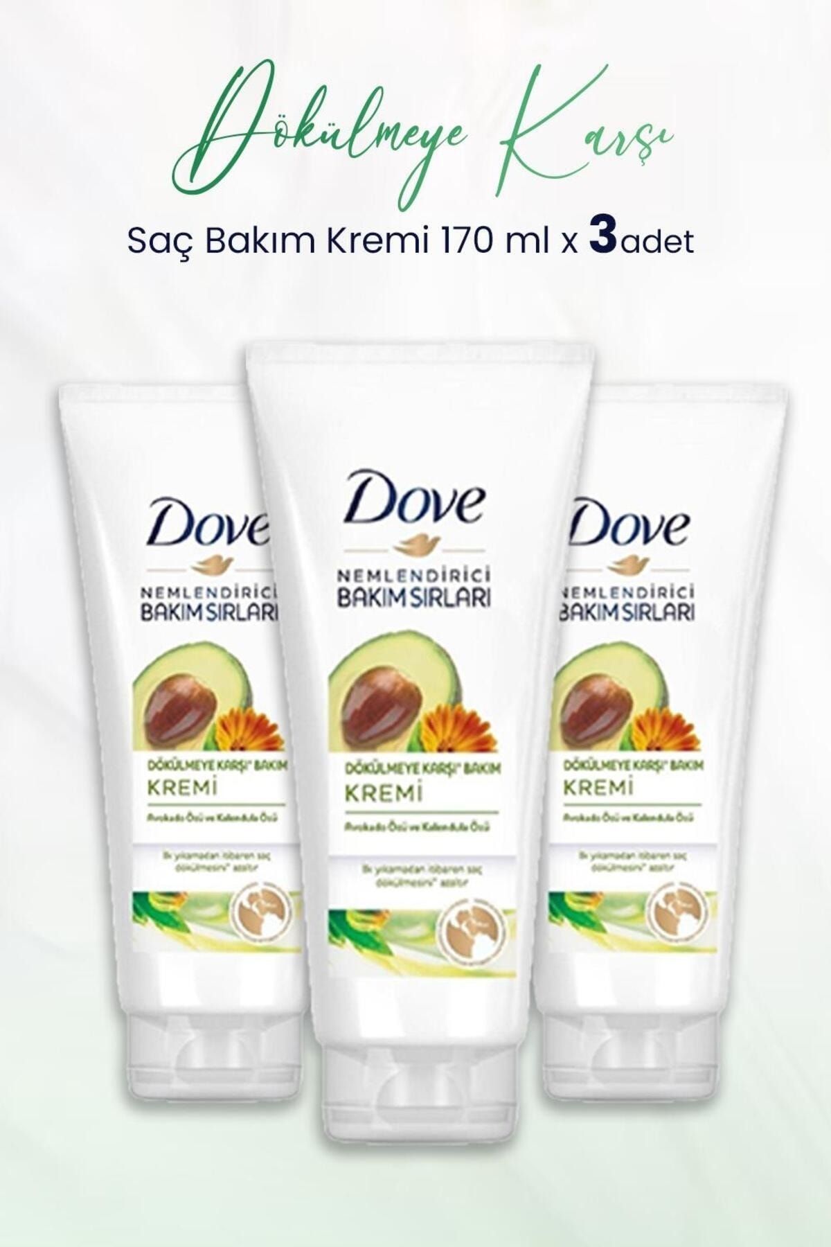 Dove Nemlendirici Bakım Sırları Dökülmeye Karşı Saç Bakım Kremi 170 ml x 3 Adet