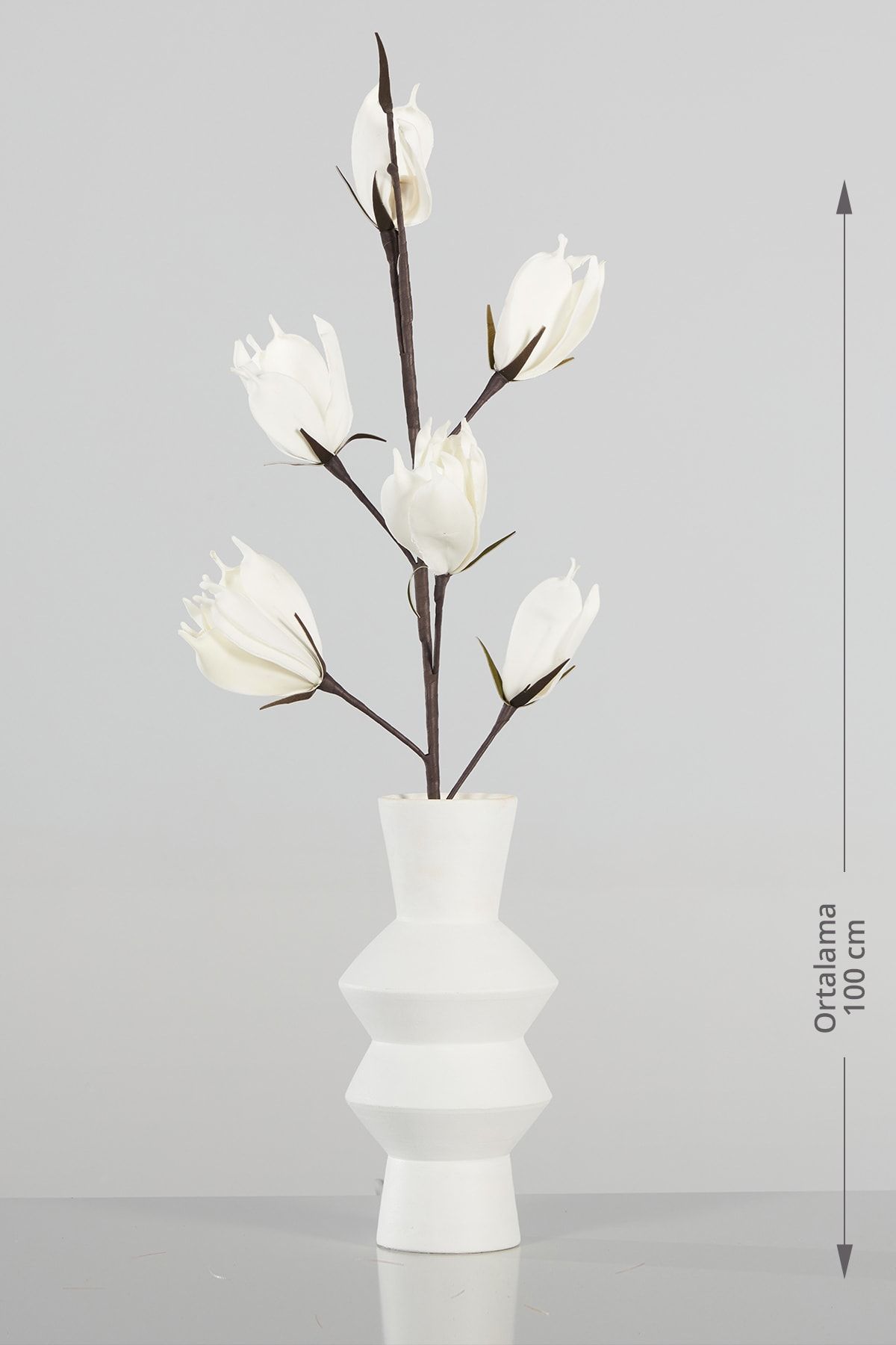 Doqu Home Beyaz Manolya Yapay Çiçek - Ev & Ofis Dekorasyonu - Hediyelik Çiçek - Dekor Çiçek - A01 Lkm18-065 St