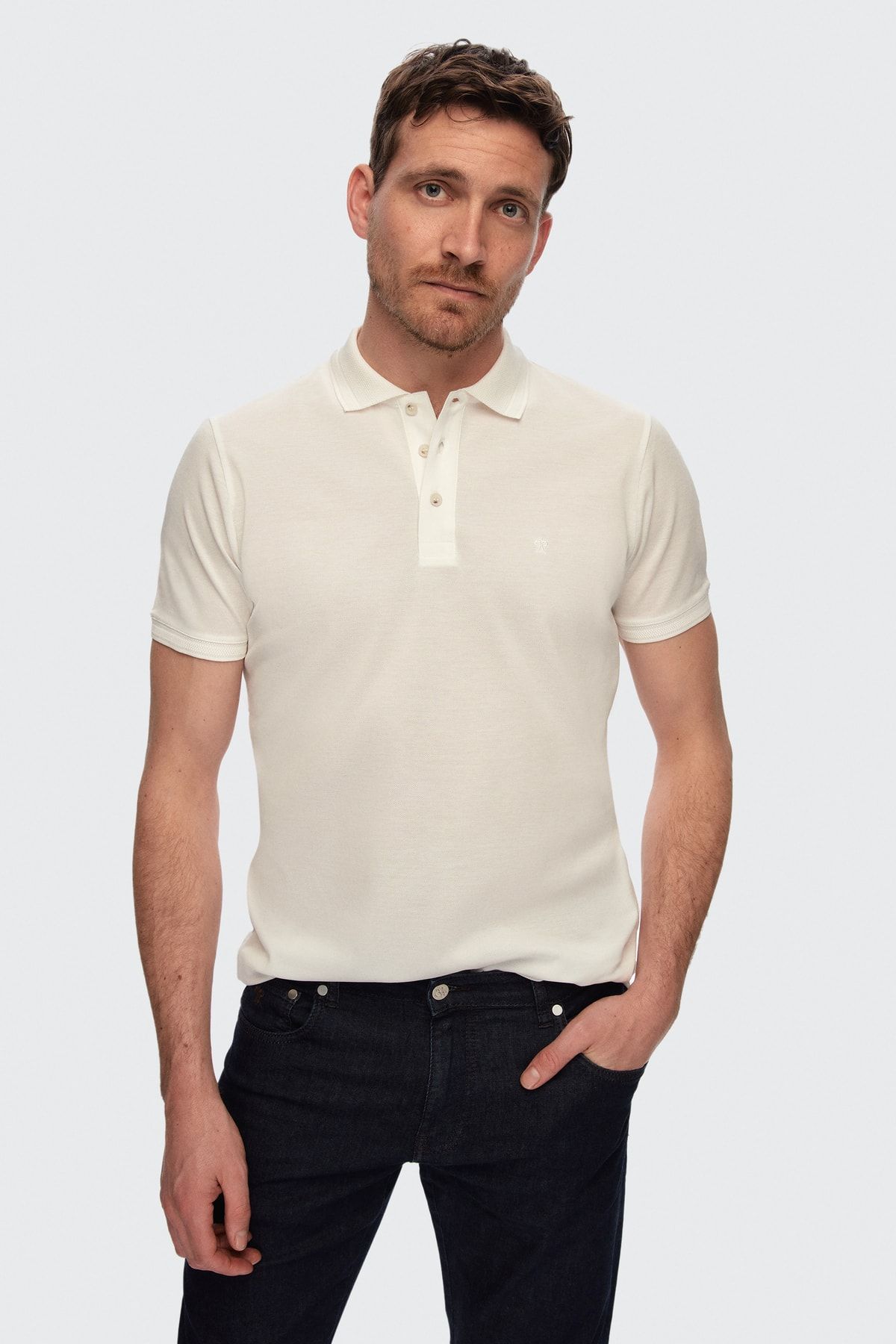 Damat Beyaz %100 Pamuk T-Shirt