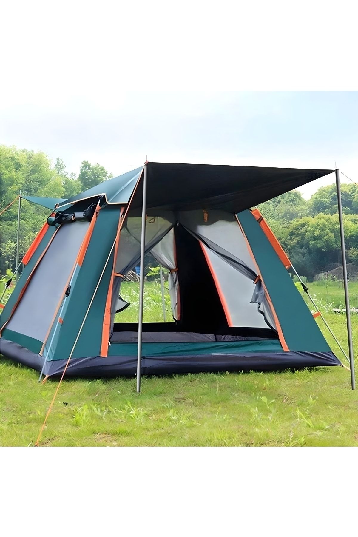 MEGAMUS 6 Kişilik Tam Otamatik Tenteli Kamp Çadırı Portatif Anti-Uv Su Geçirmez Outdoor Plaj Piknik