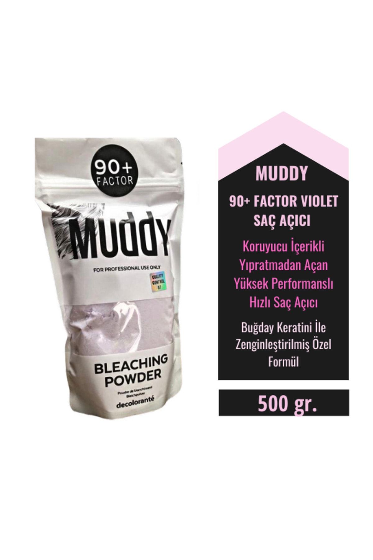 Muddy 90 Factor Vıolet Bleachıng Powder Viyole Saç Açıcı 500 Gr.