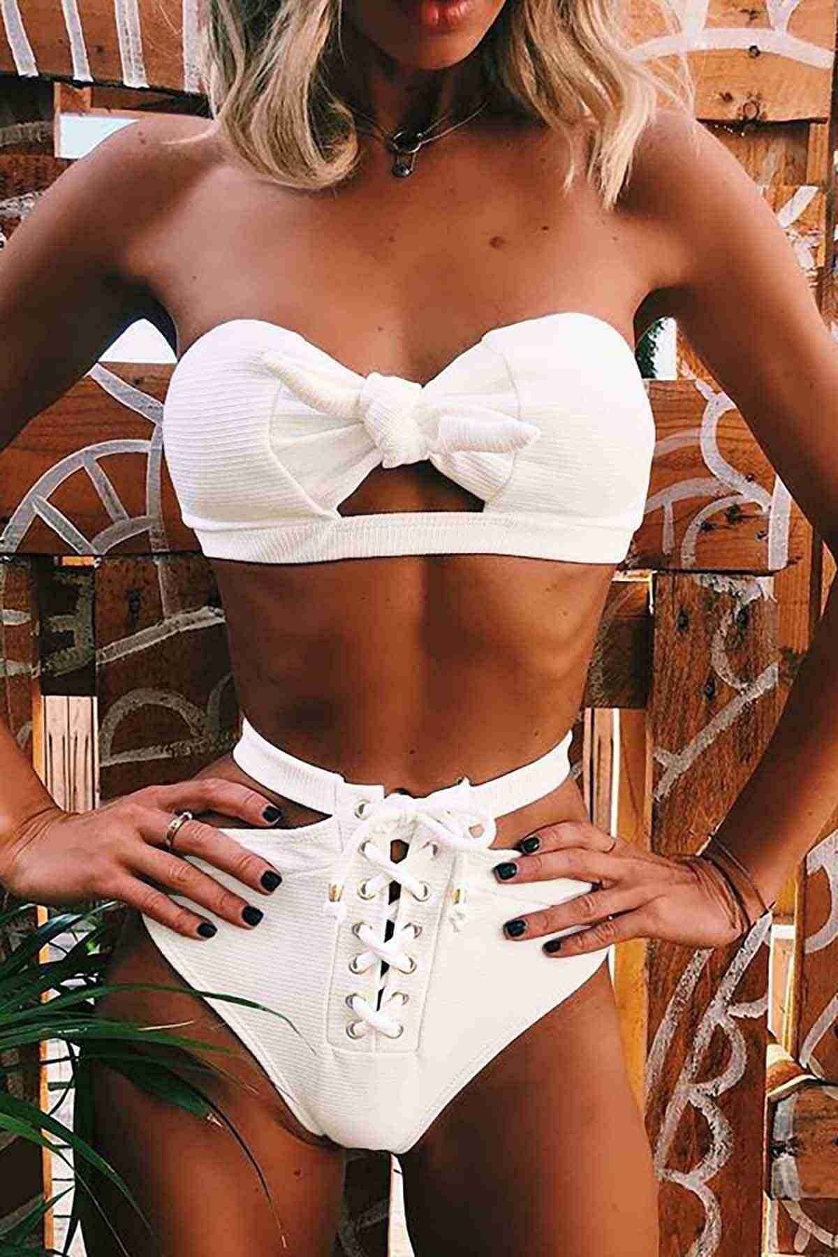 Fantezicity Özel Tasarım Bikini Üstü Beyaz