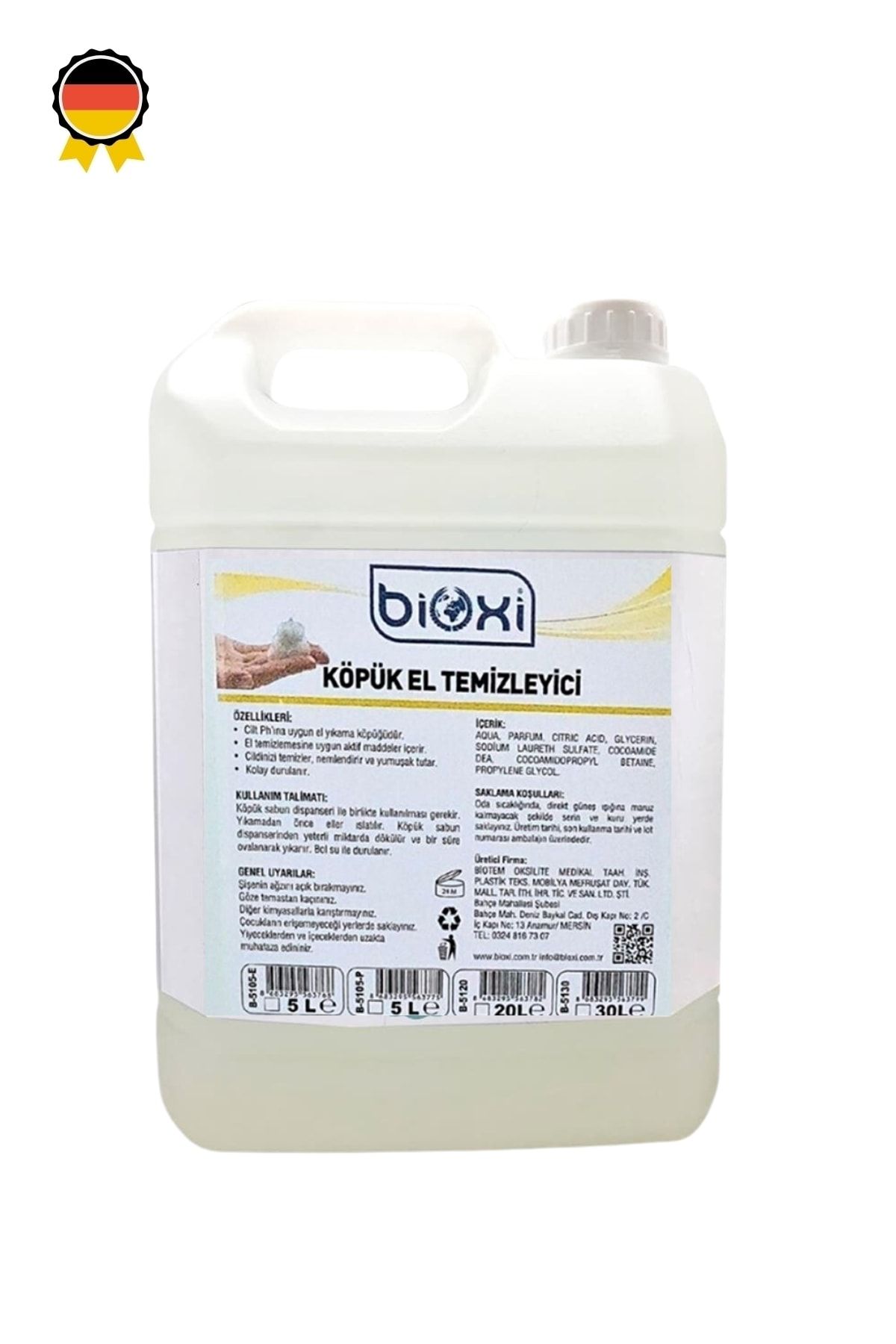 Bioxi ® Foam Köpük El Sabun 5 Litre