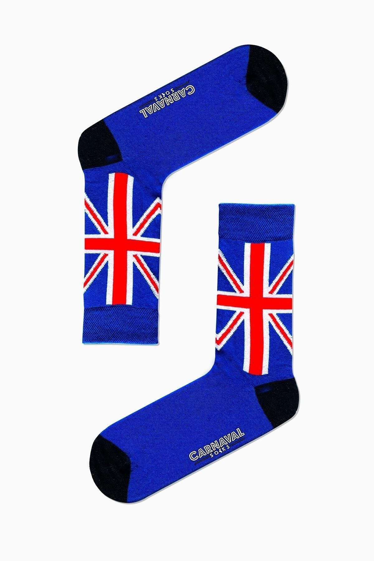 CARNAVAL SOCKS Ingiltere Bayrak Desenli Renkli Çorap