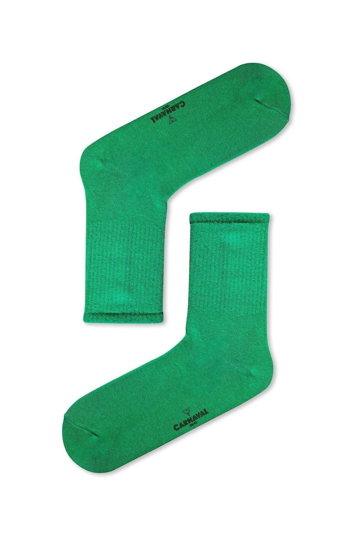 CARNAVAL SOCKS Düz Yeşil Desensiz Renkli Spor Çorap