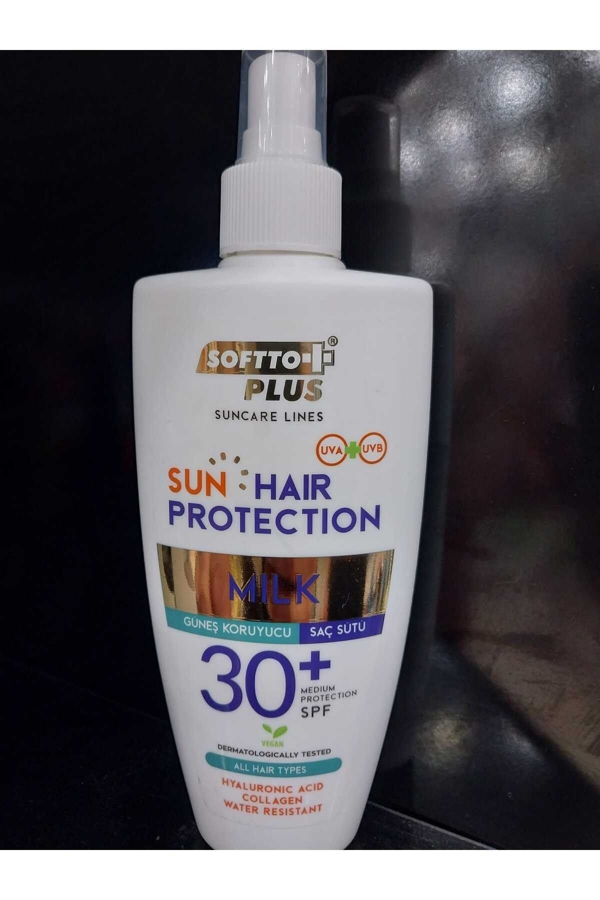 Softto Plus Sun Hair Protectıon Mılk SPF30+ Güneş Koruyucu Vegan Saç Bakım Sütü 200 ML.