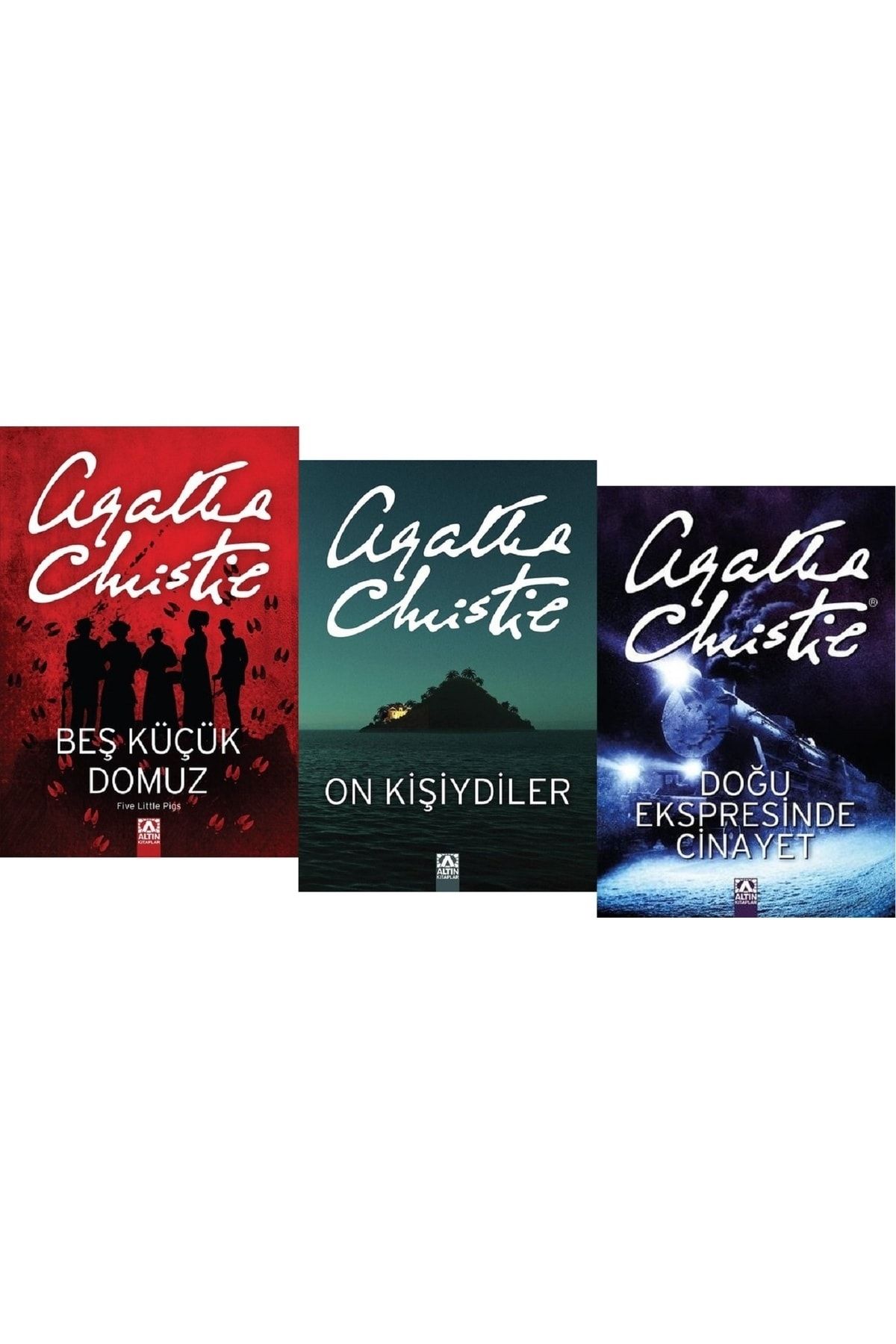 Altın Kitaplar Beş Küçük Domuz + On Kişiydiler + Doğu Ekspresinde Cinayet /Agatha Christie 3 Kitap Set