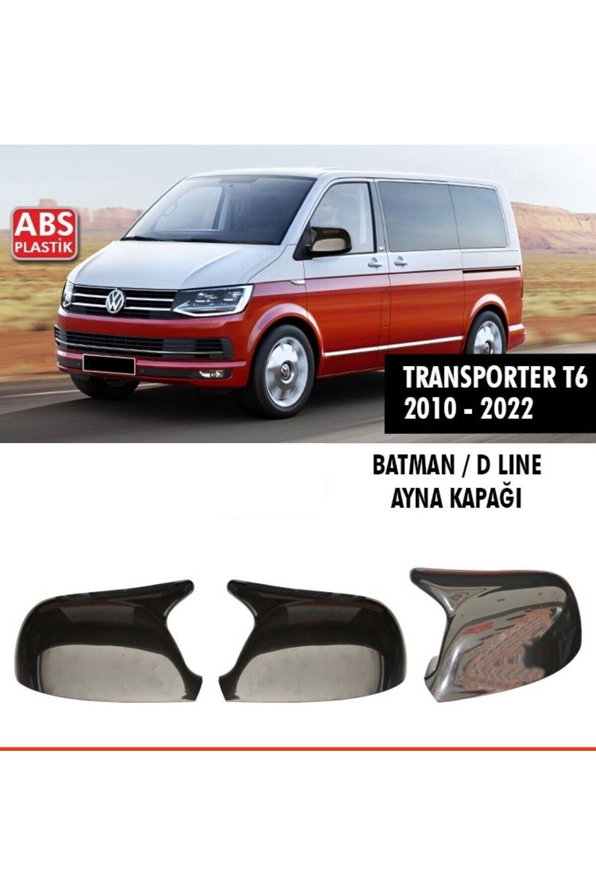 NamTuning Transporter T6-T7 Yarasa Batman Ayna Kapağı Plastik Parlak Siyah 2010-2022