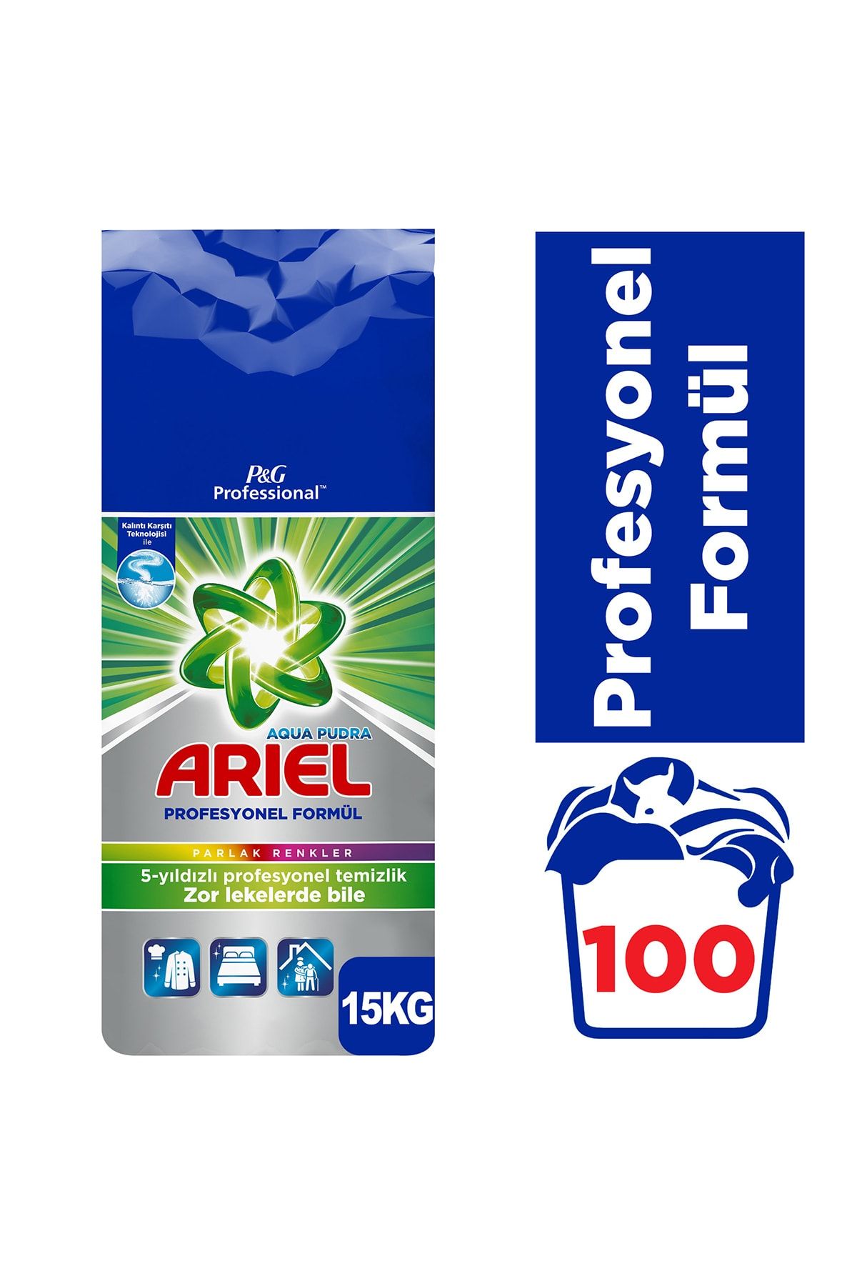 Ariel Professional Toz Çamaşır Deterjanı Parlak Renkler 15 Kg 100 Yıkama