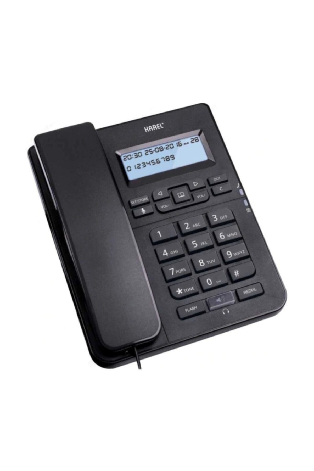 KAREL Tm145 Ekranlı Masaüstü Ev Telefonu Siyah