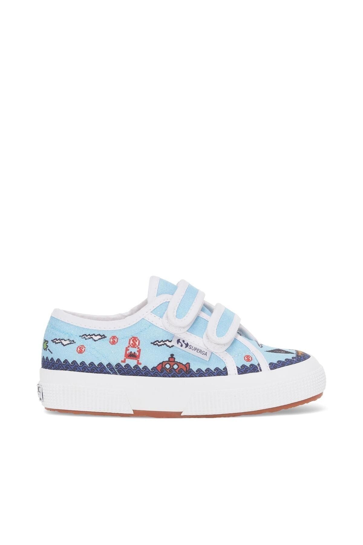 Superga 2750 Kids Straps Game Erkek Çocuk Mavi Bileksiz Sneaker