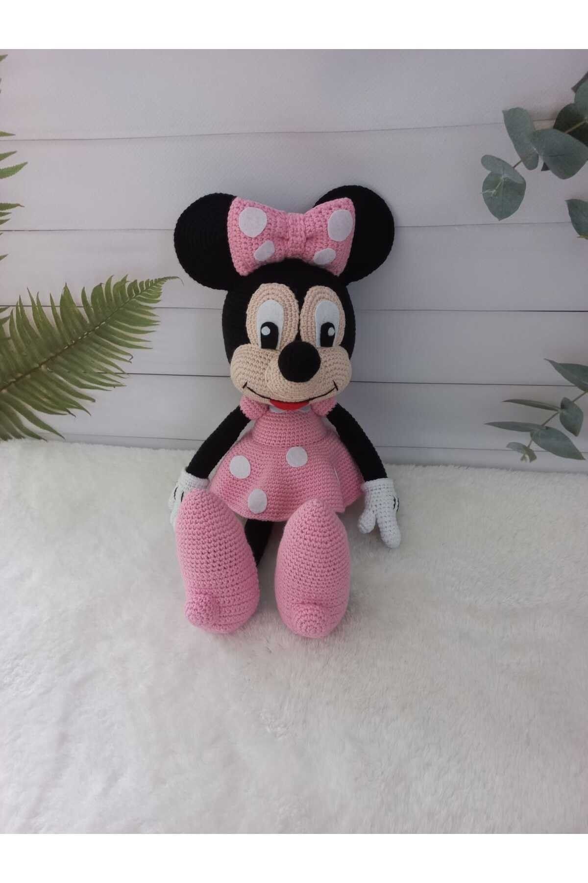 Jaju Baby Pembe Minnie Mouse Kız Amigurumi Oyuncak 36 cm