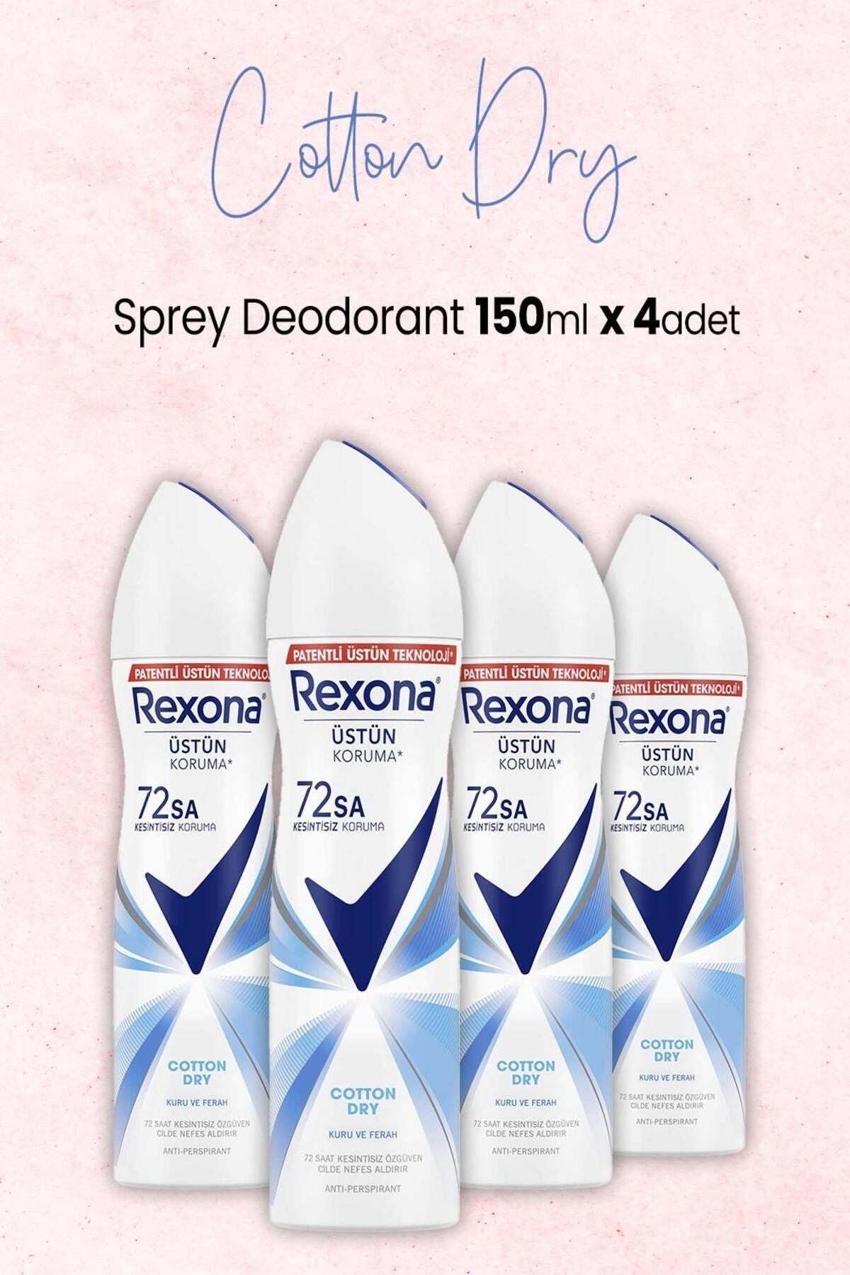 Rexona Kadın Sprey Deodorant Cotton Dry 150 ml x 4 Adet