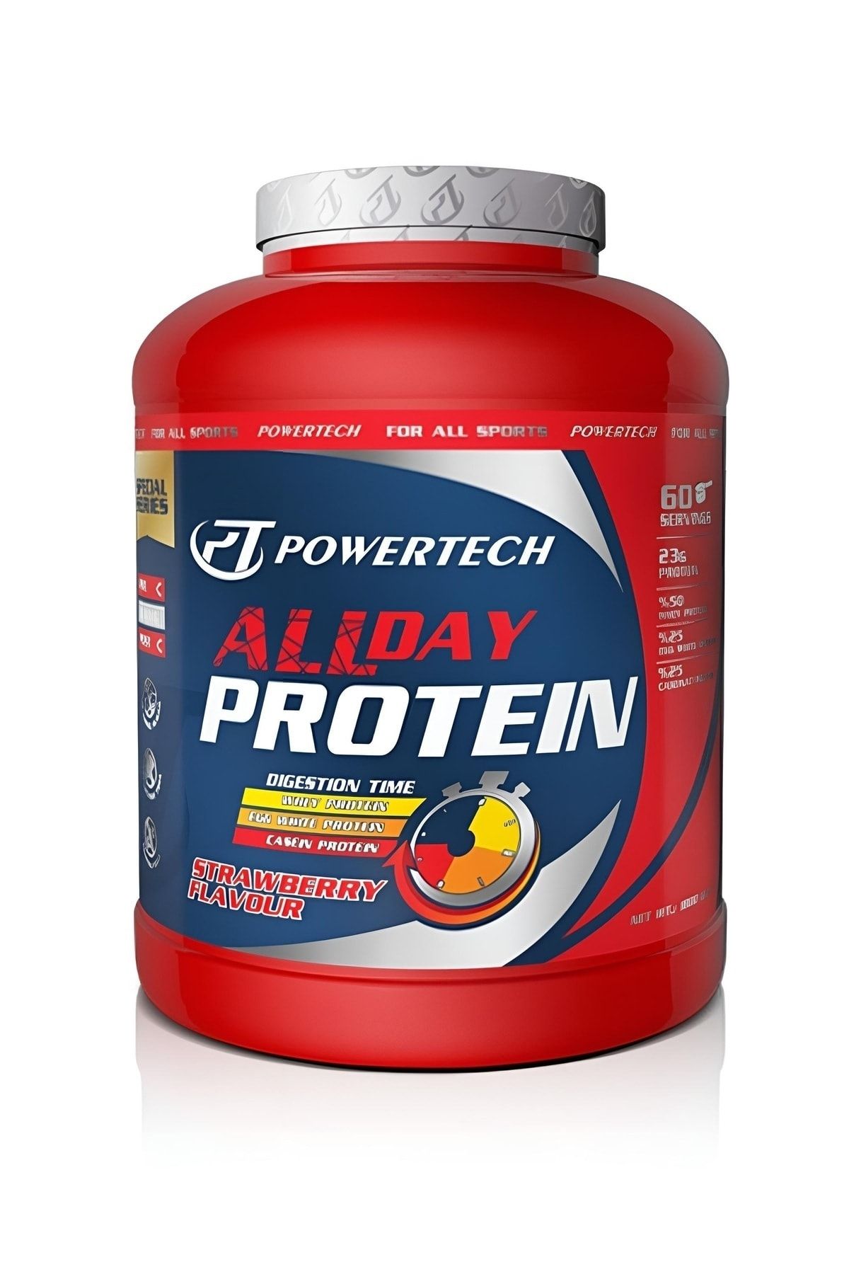 POWERTECH AllDay Protein Tozu 1800 gr 60 Servis Çilek Aromalı