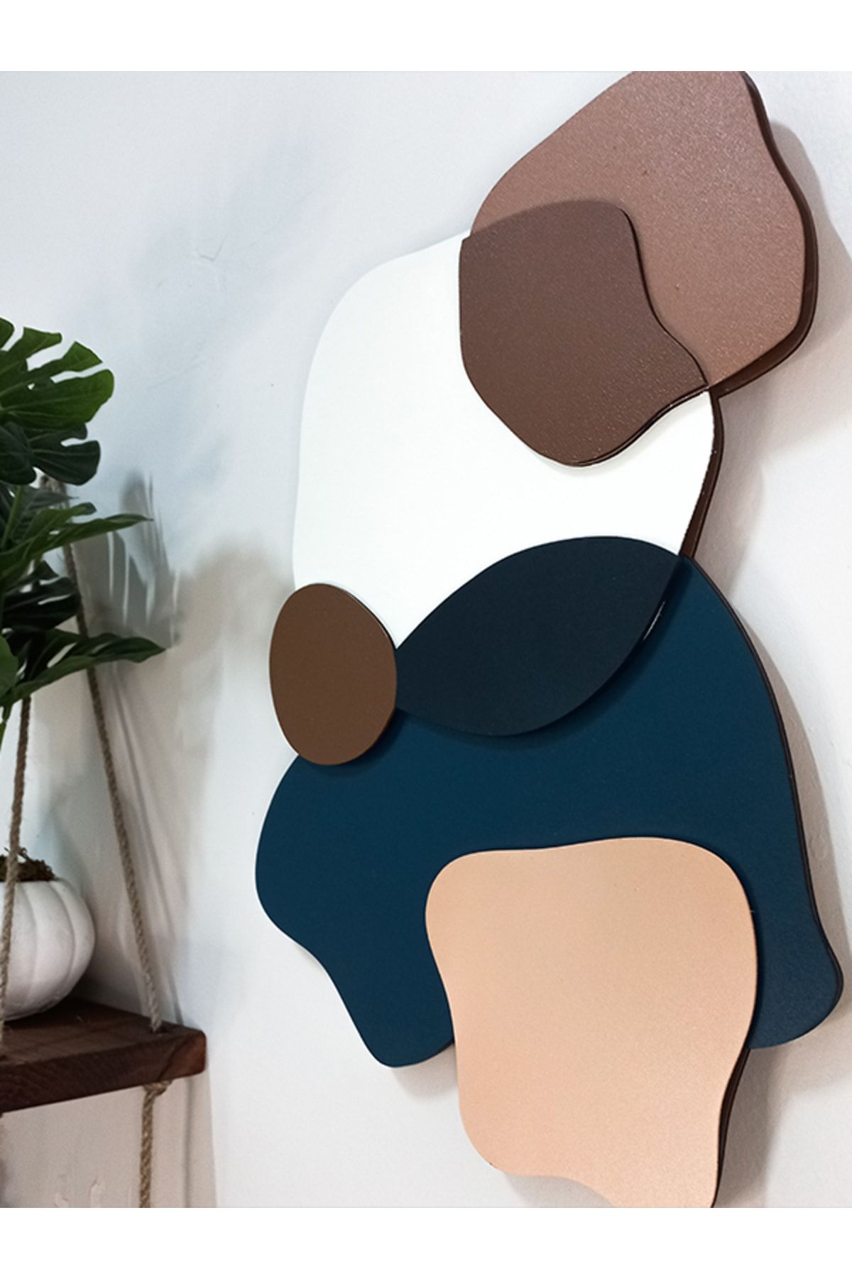 KARO TASARIM -10 Katmanlı Soft Renkli Ahşap Tablo Duvar Aksesuarları Dekoratif Ürünler