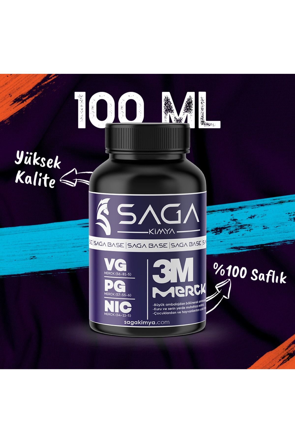 Saga Kimya 3m Mrck Nbase 100 ml 12 Mg 80/20 Vg/pg
