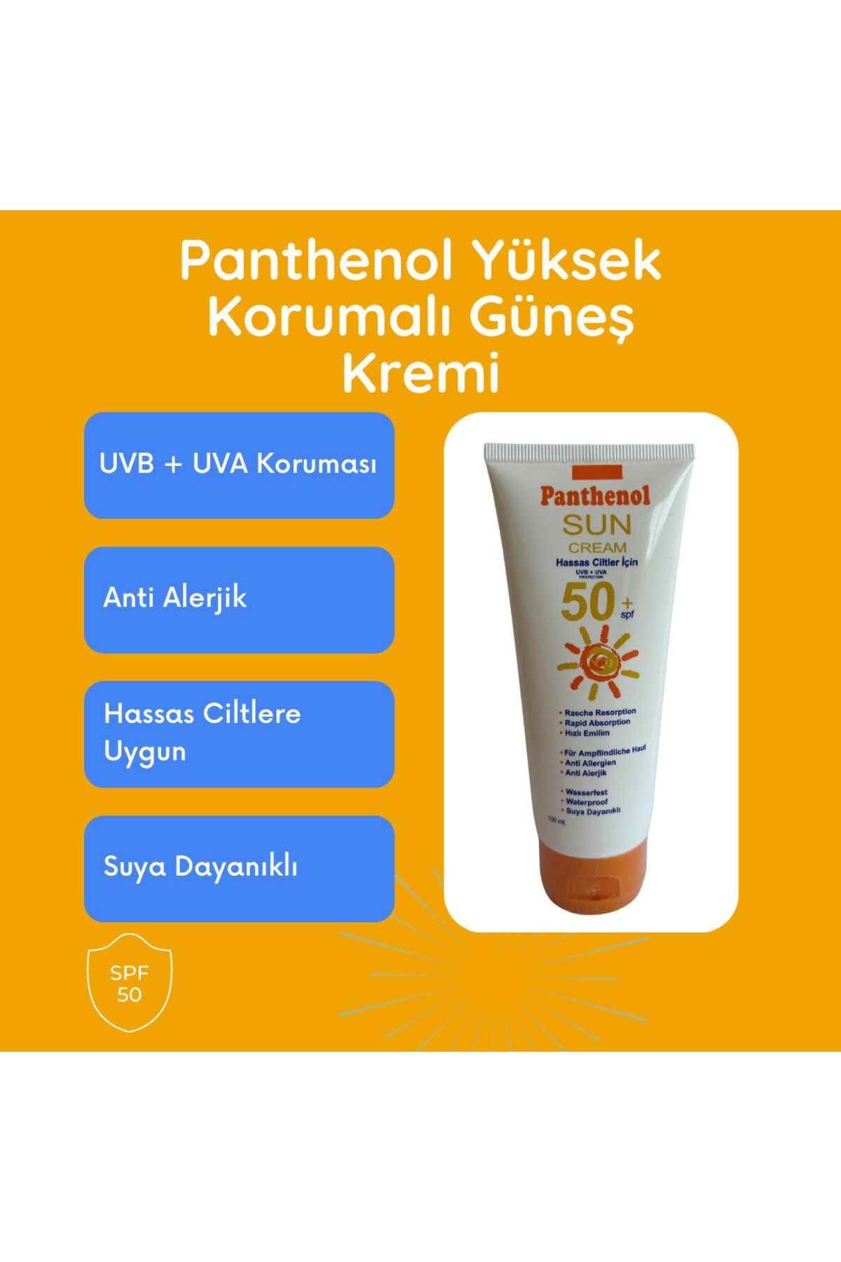 Panthenol Güneş Kremi Uvb+uva Spf 50