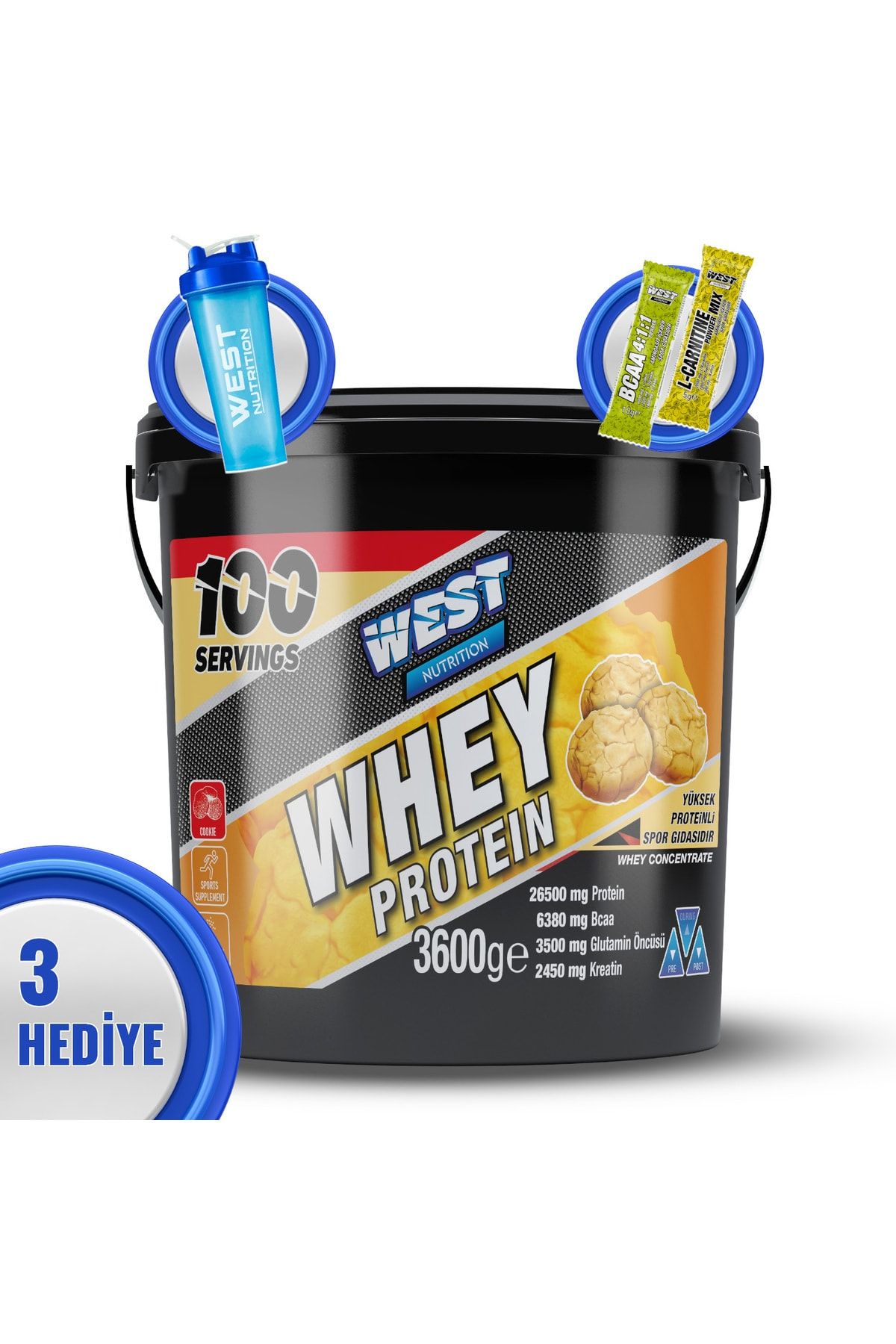West Nutrition Kurabiye Aromalı Whey Protein Tozu 3600 Gr