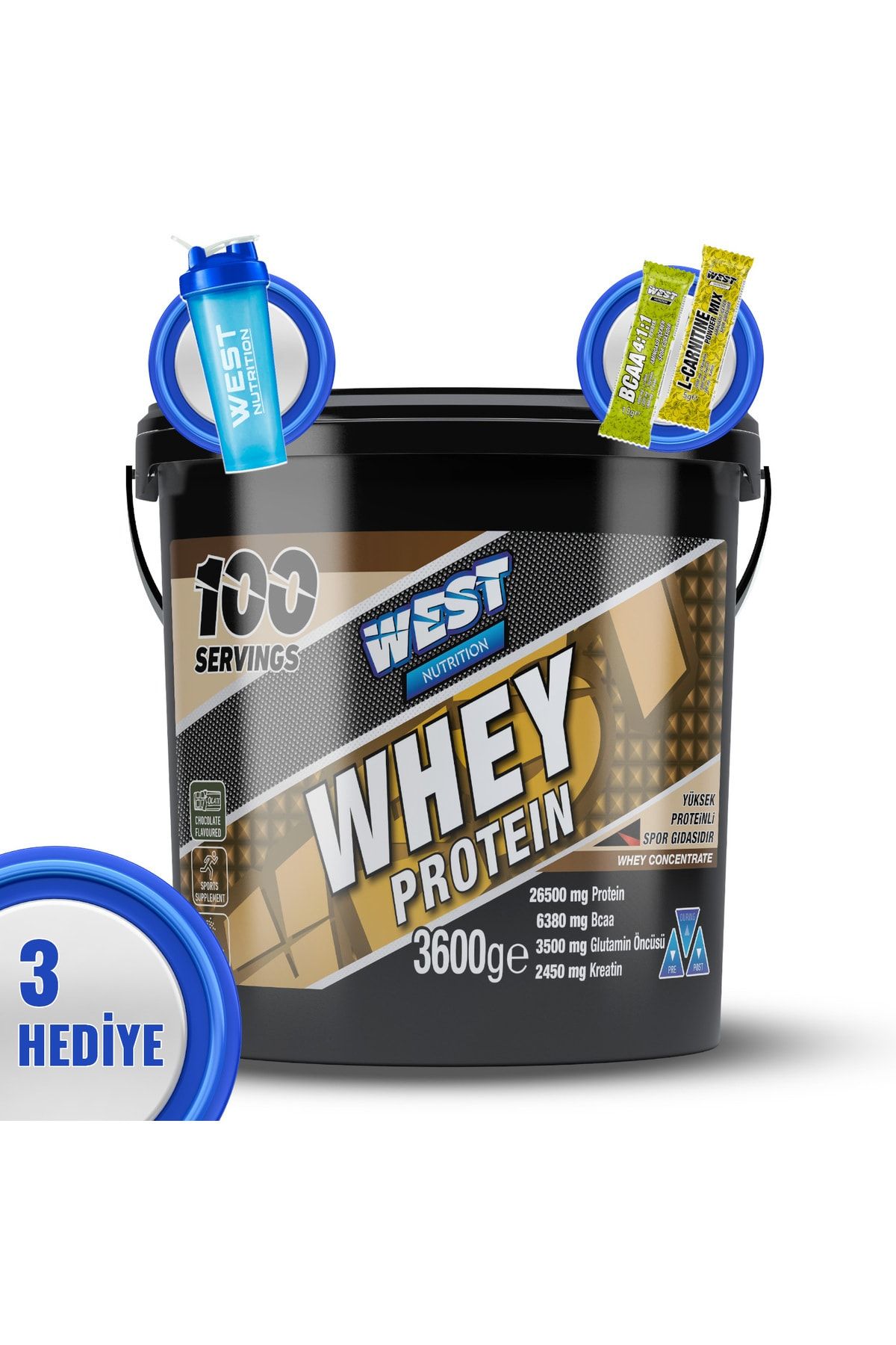 West Nutrition Whey Protein 3600 gr - Çikolata