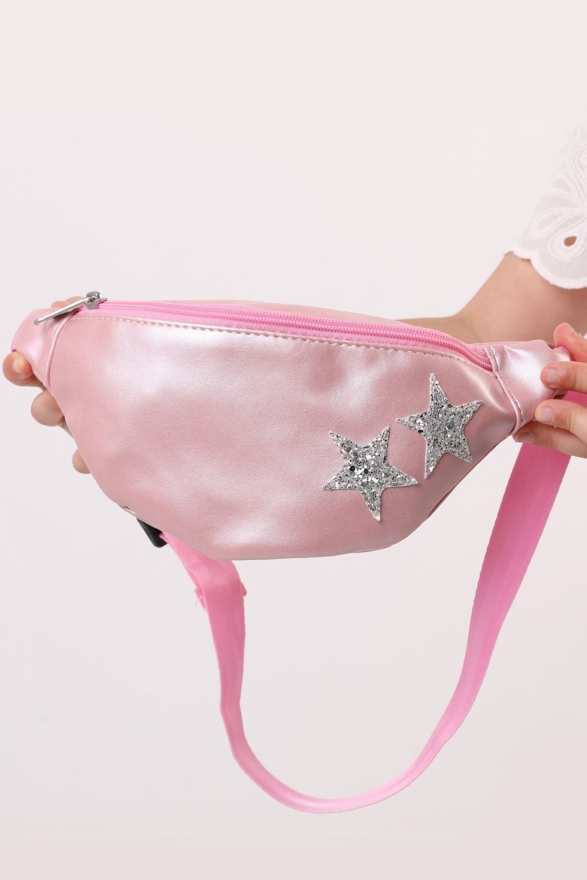 ICONE BAG Icone Pembe Kız Çocuk Yıldız Detaylı Fermuarlı Bel Çantası