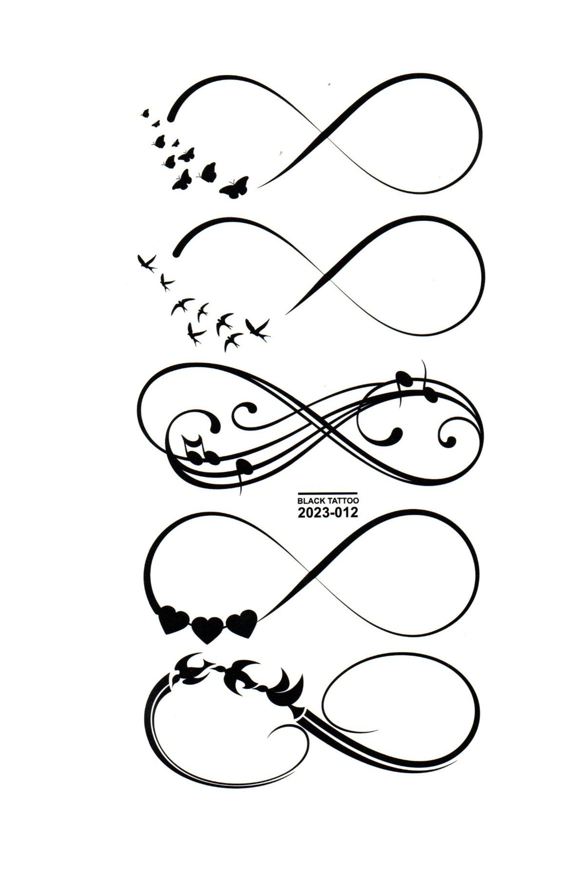 Limmy Tattoo Geçici Dövme Vücut Dövmesi 9x19 cm (siyah012) - Sonsuzluk Desenli