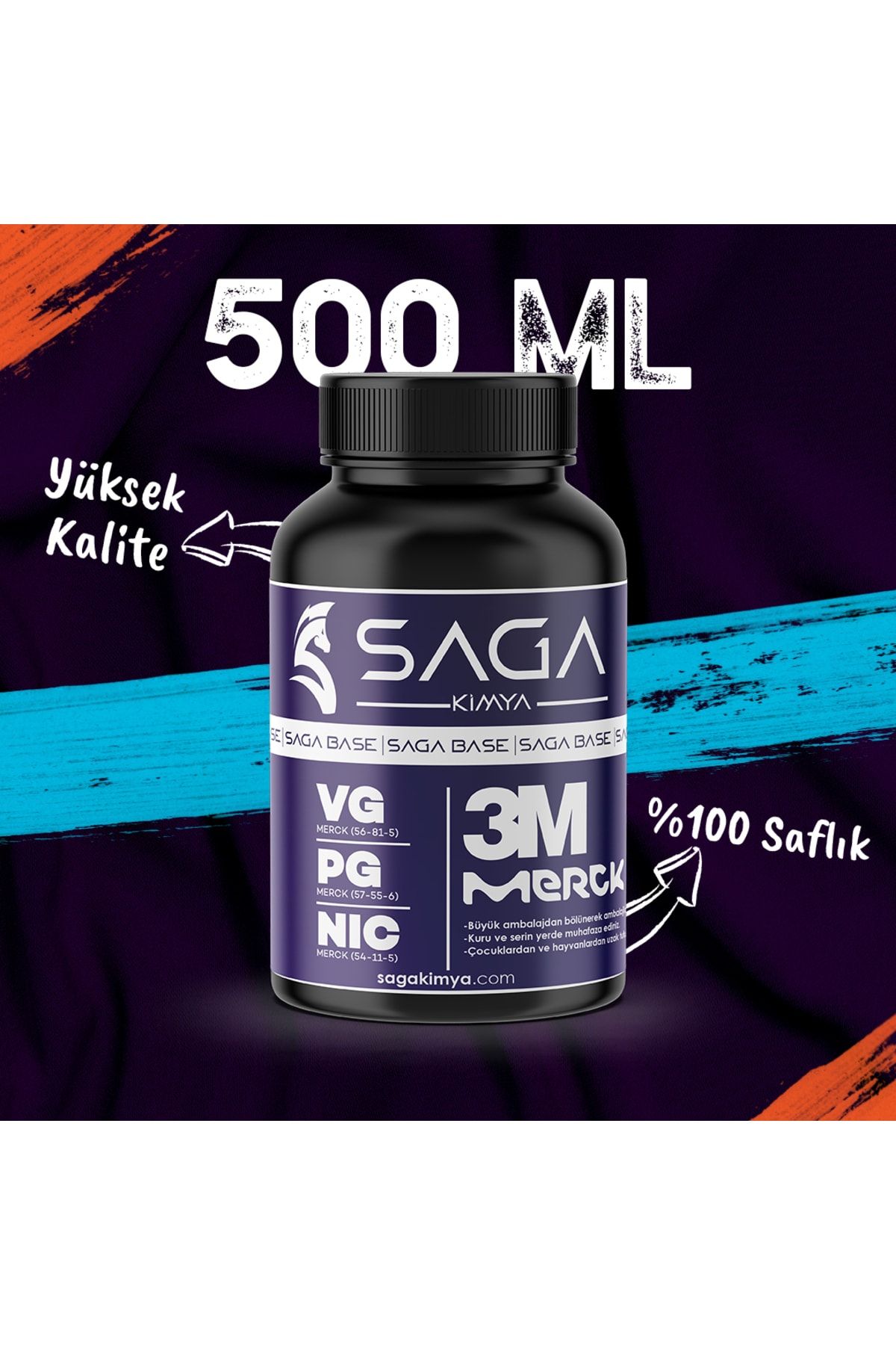 Saga Kimya 3m Merck NBase 500 ml 6 Mg 80/20 Vg/pg