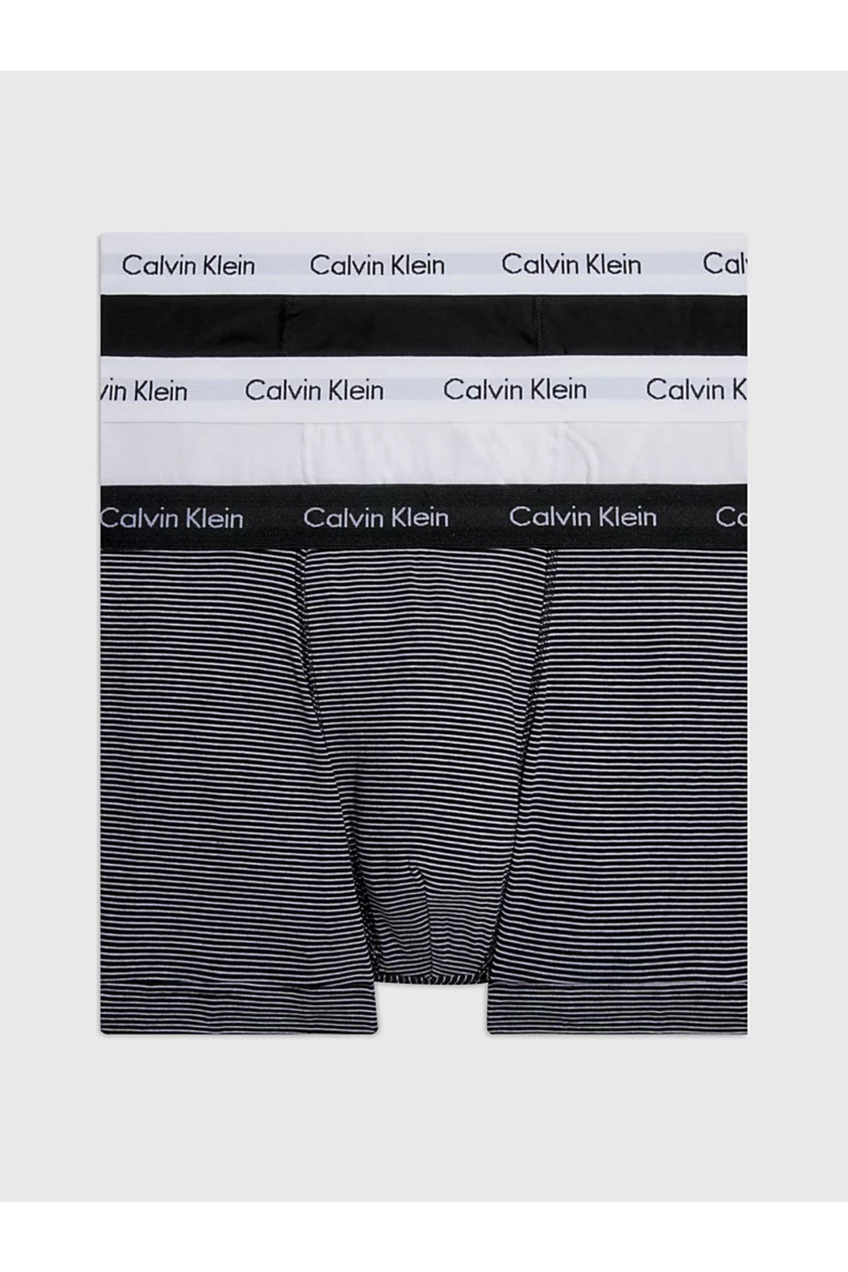 Calvin Klein Erkek Basic Calvin Klein İmzalı Bel Bantlı Beyaz2 Boxer 0000U2662G-IOT