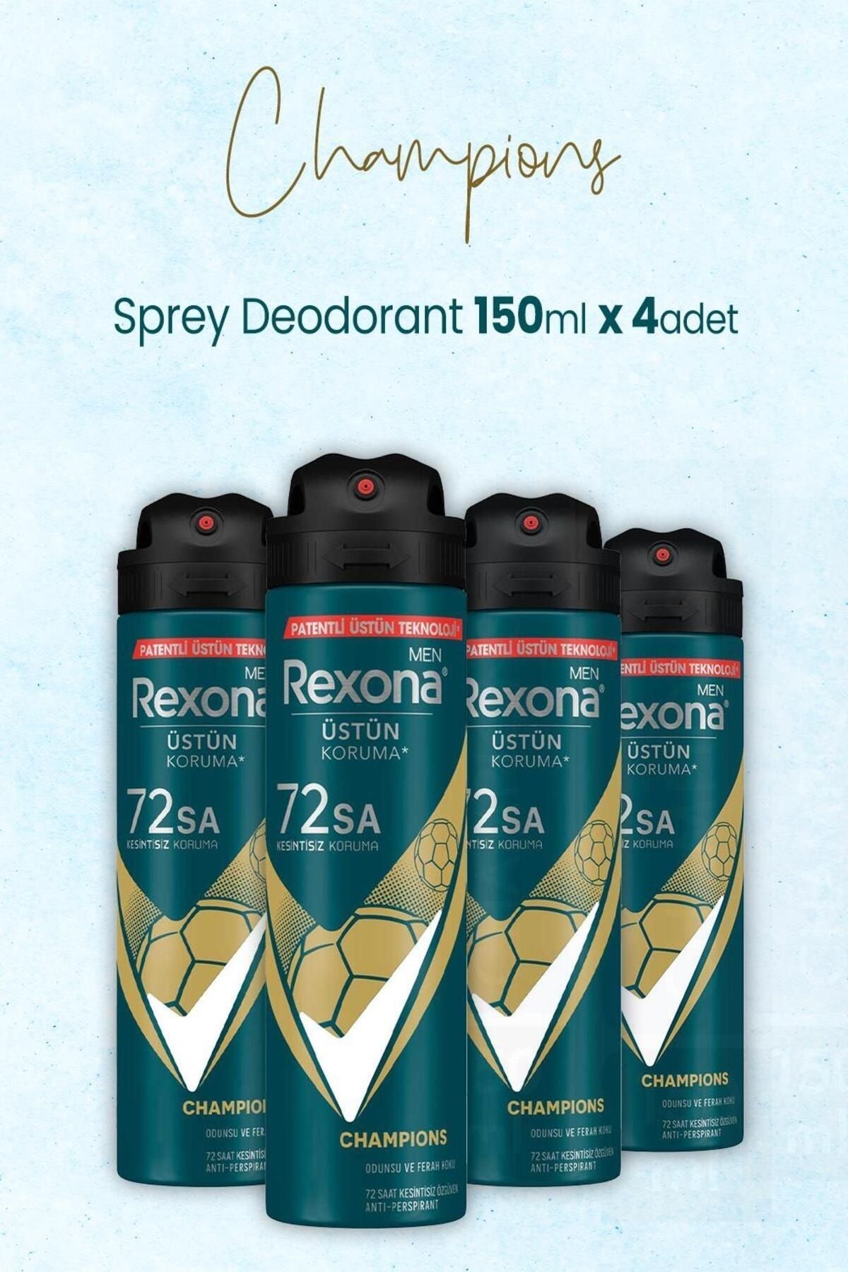 Rexona Men Sprey Deodorant Champions 150 ml x 4 Adet