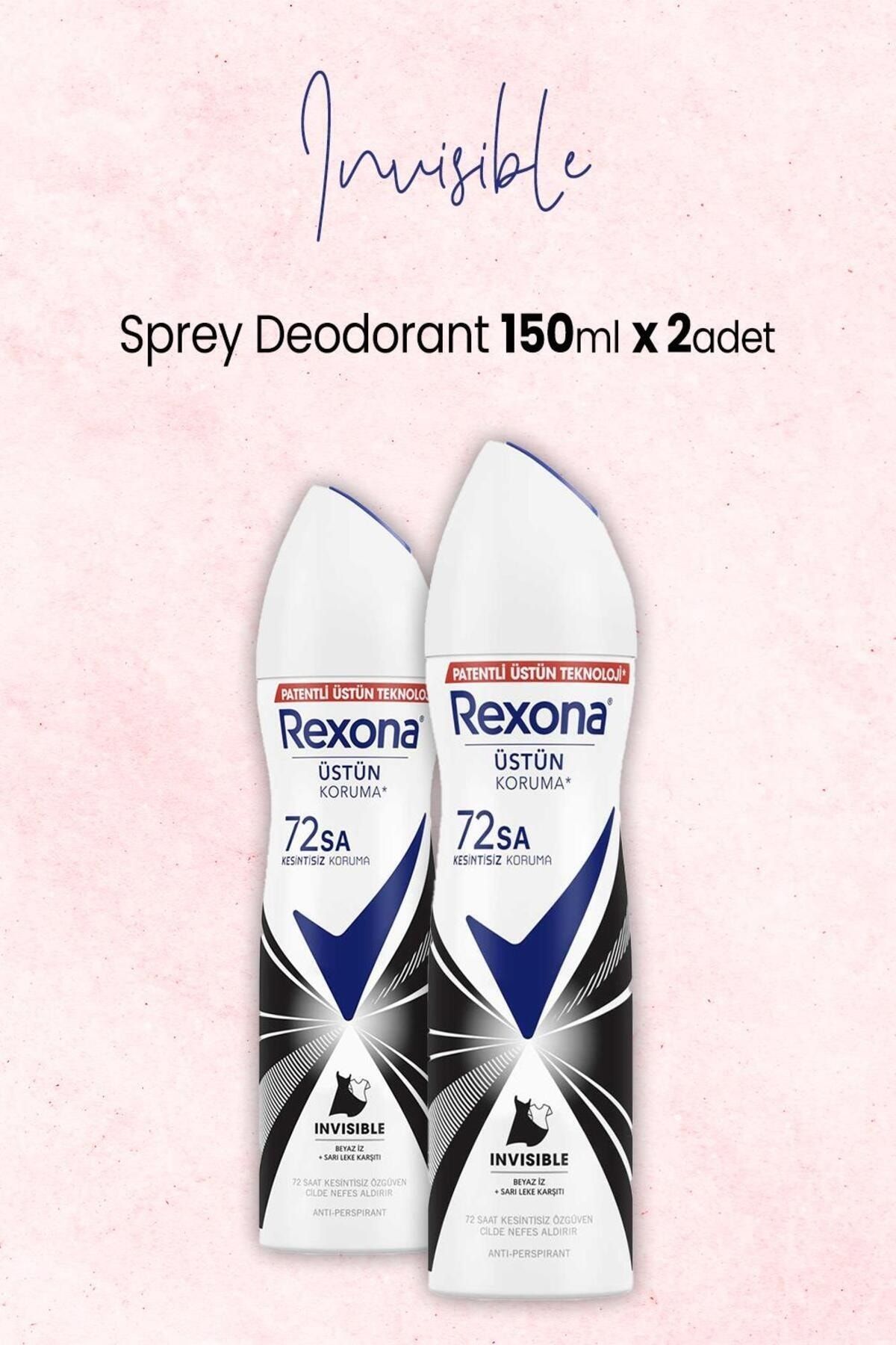 Rexona Kadın Sprey Deodorant Invisible 150 ml x 2 Adet
