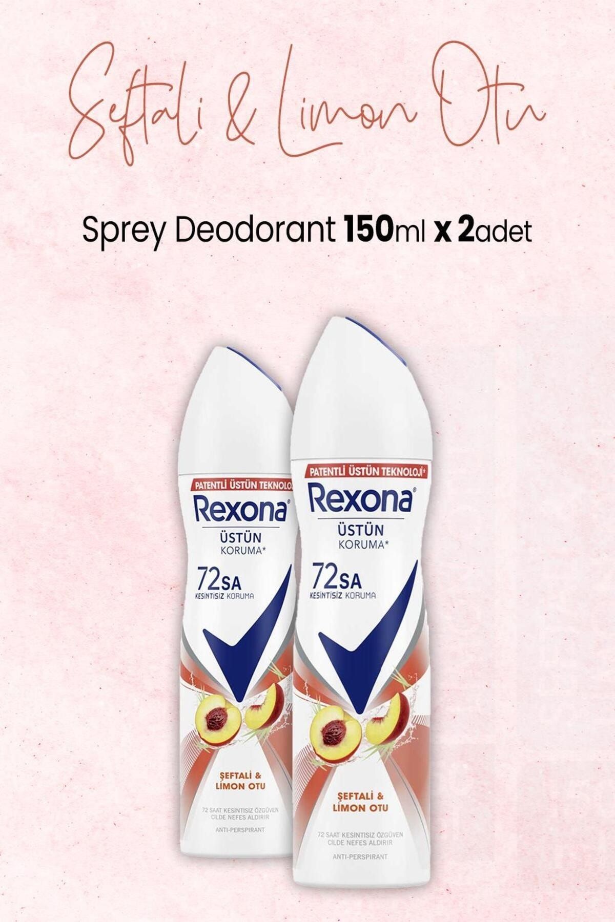 Rexona Kadın Sprey Deodorant Şeftali ve Limon Otu 150 ml x 2 Adet
