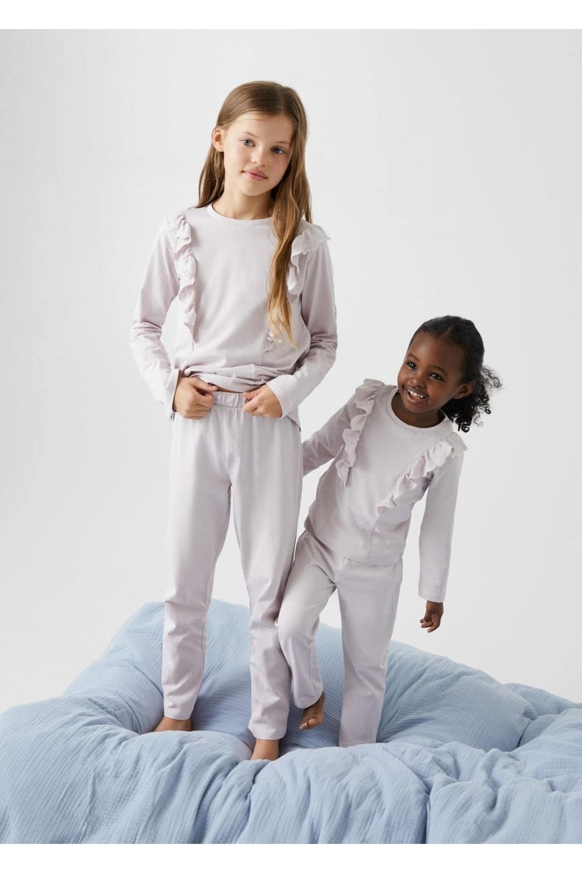 MANGO Kids Volanlı Pamuklu Pijama