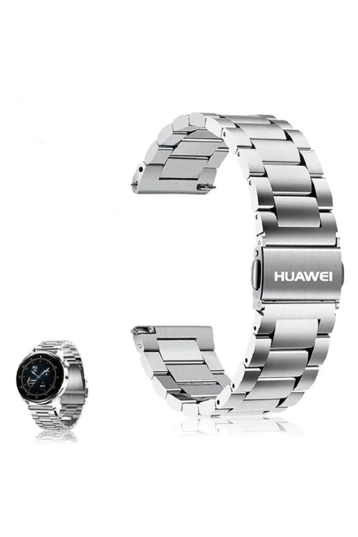 Huawei Watch Gt/Gt2/Gt2 Pro/Gt3/Gt3 Pro Uyumlu Paslanmaz Çelik Kordon 46mm