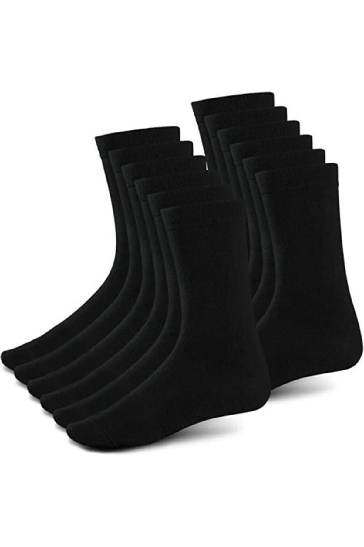MODA KALİYANA Soket 12 Çift Siyah Uzun Erkek Çorap