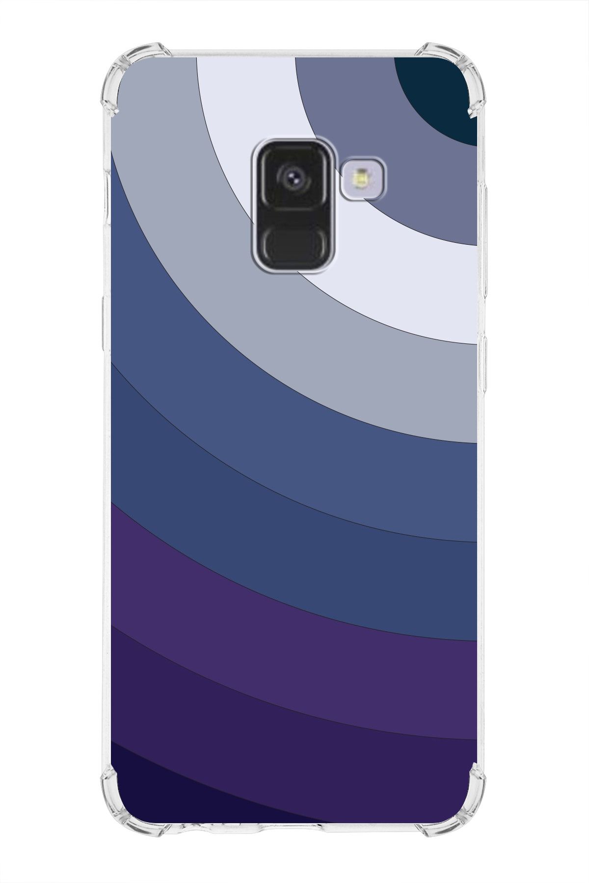 PrintiFy Samsung Galaxy A8 Plus 2018 Uyumlu Köşe Korumalı Antişok Kapak Renk Cümbüşü Tasarımlı Şeffaf Kılıf