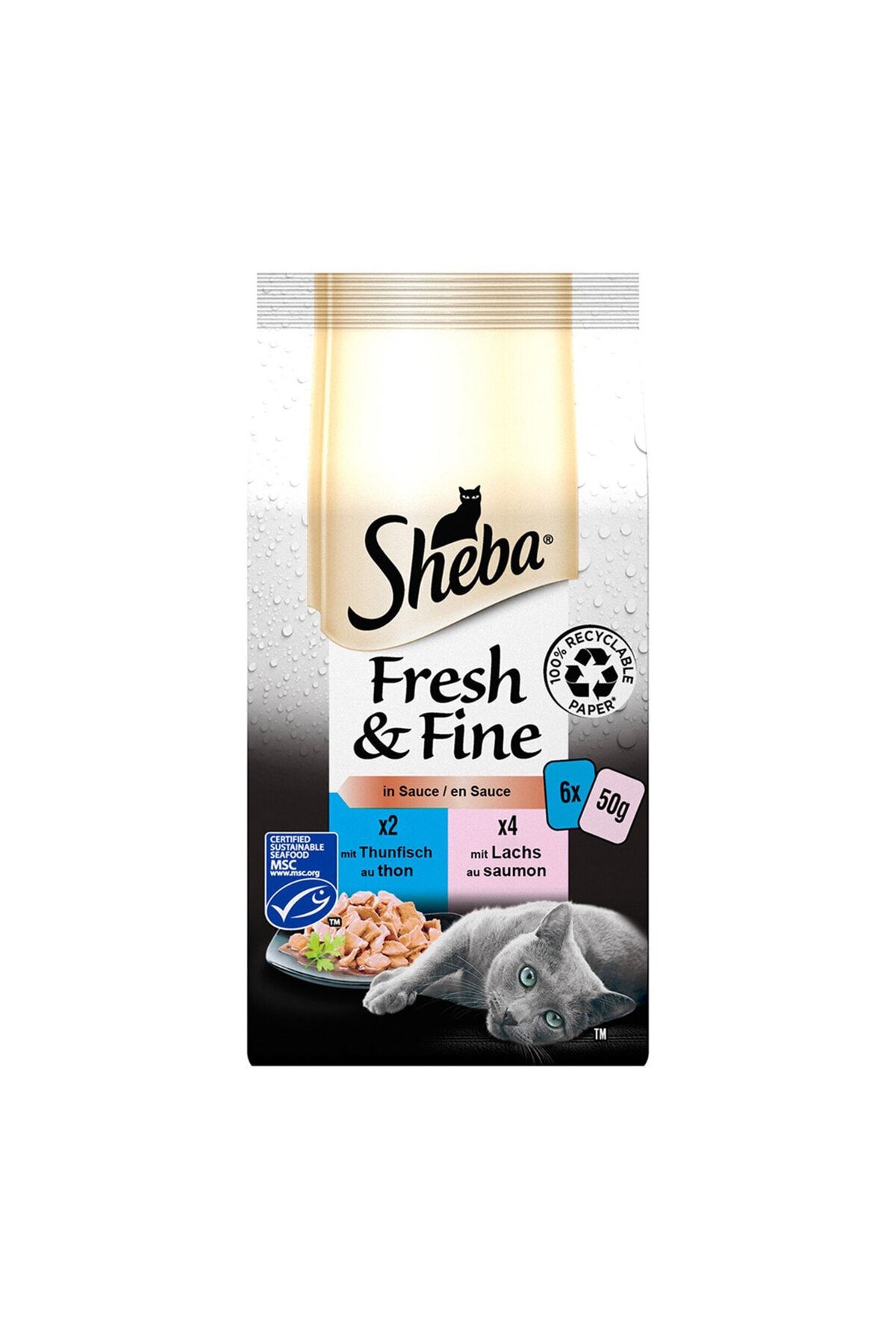 SHEBA Fresh & Fine Balık Seçkisi Yaş Mama 300 G (6x50G)