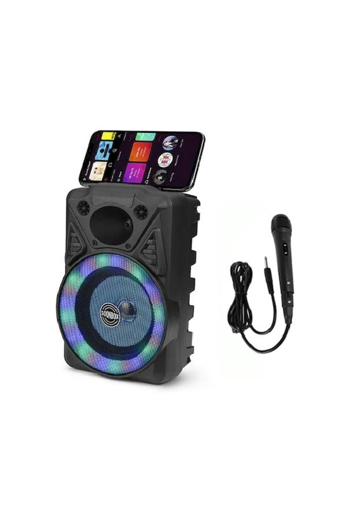Bilişim Aksesuar Soonbox Mikrofonlu Işıklı Bluetooth Hoparlör Kablosuz Taşınabilir Speaker