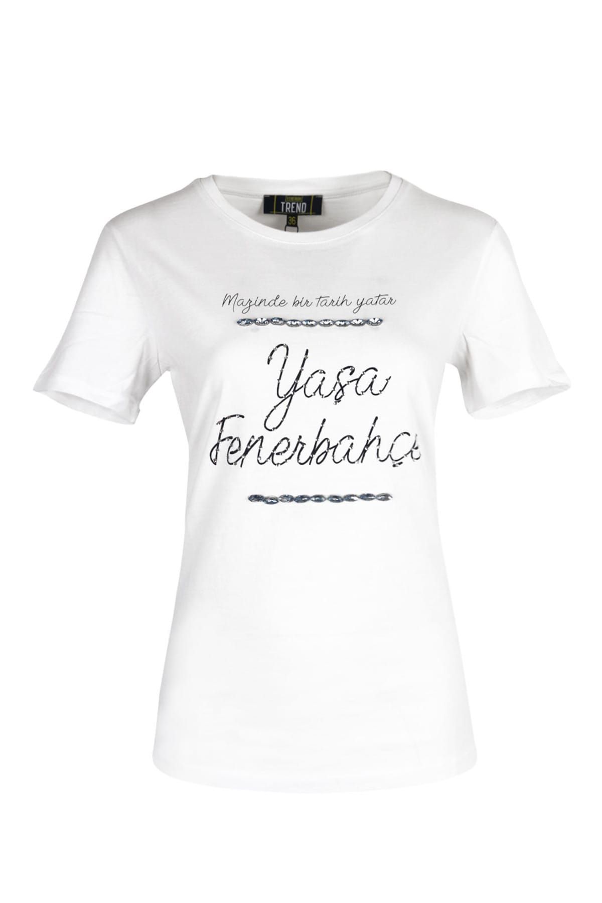 Fenerbahçe Kadın Trend Taşlı T-Shirt