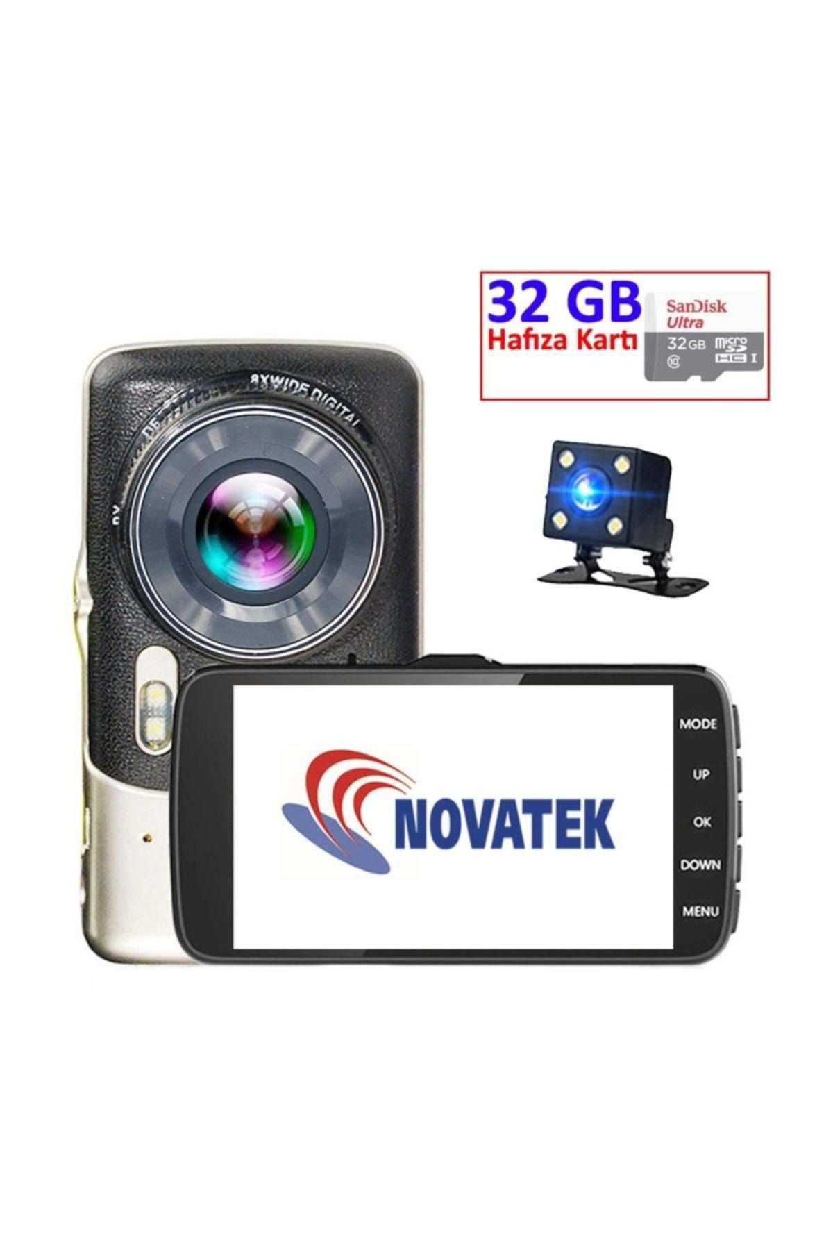 Novatek 4" IPS Ekran Çift Yön Araç Kamera NT83D+32GB Hafıza Kartı