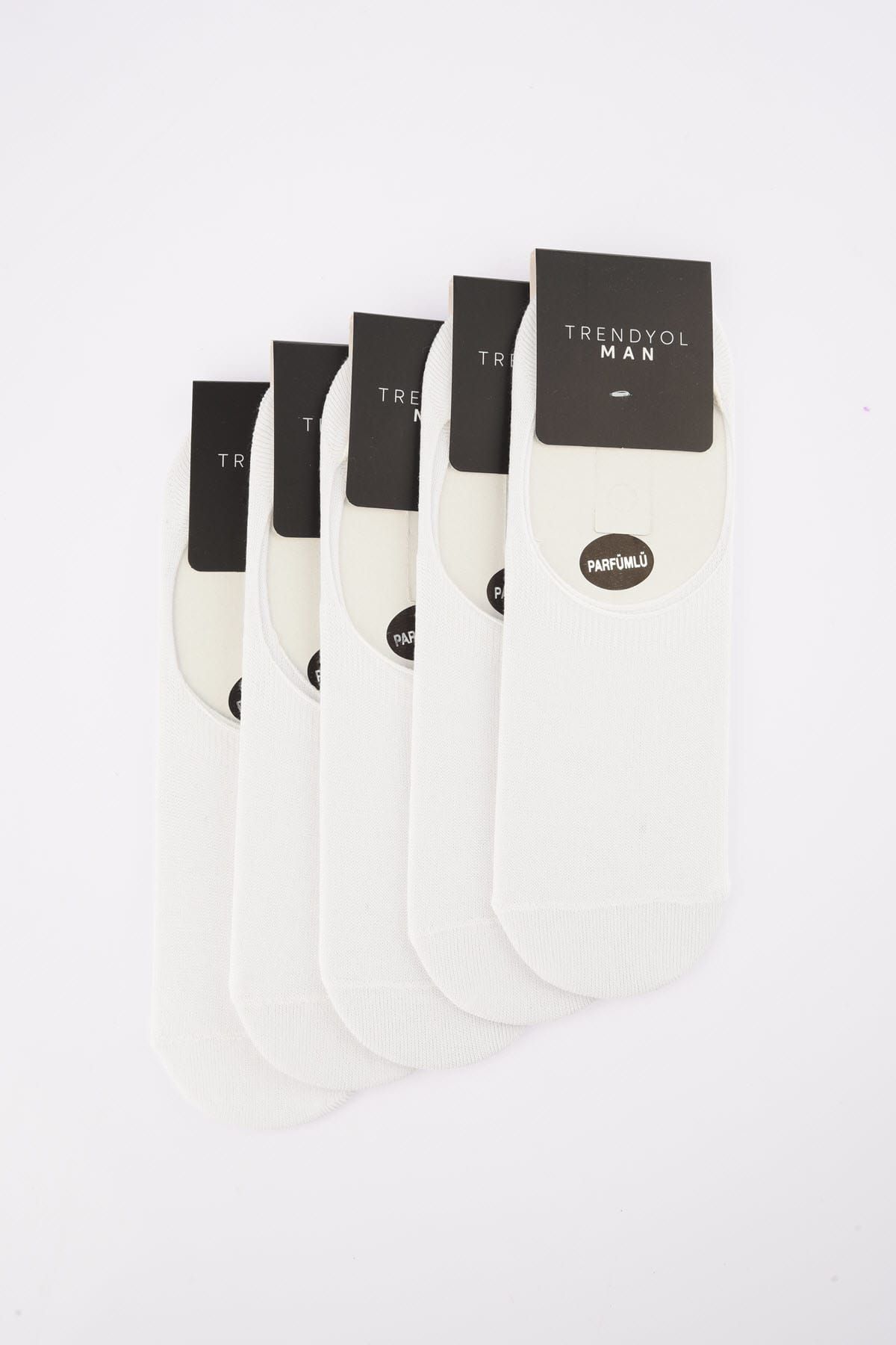 TRENDYOL MAN Beyaz Erkek 5'li Paket Silikonlu Suba Loafer Çorap TMNSS19DC0012
