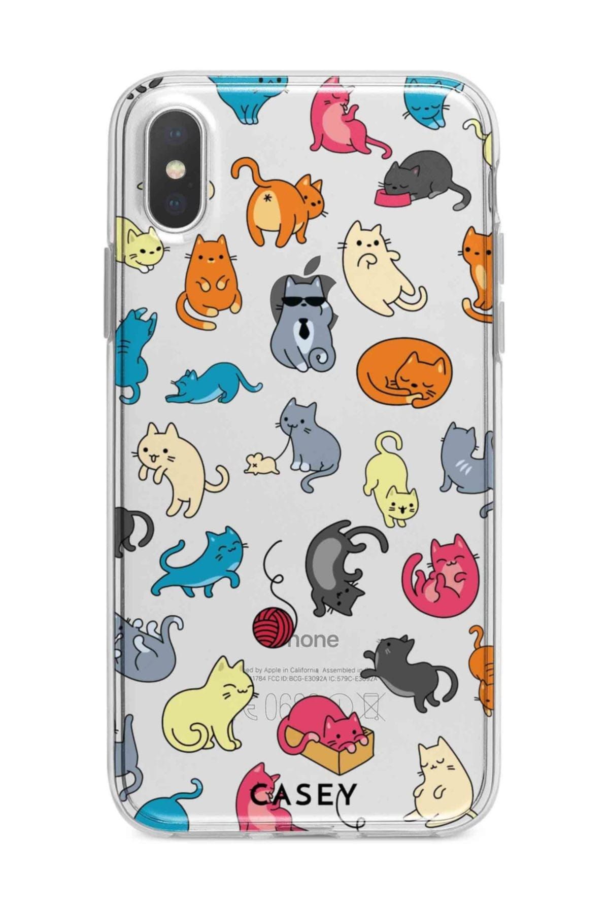 Casey Mobile iPhone X Eğlenceli Kediler Desenli Kılıf