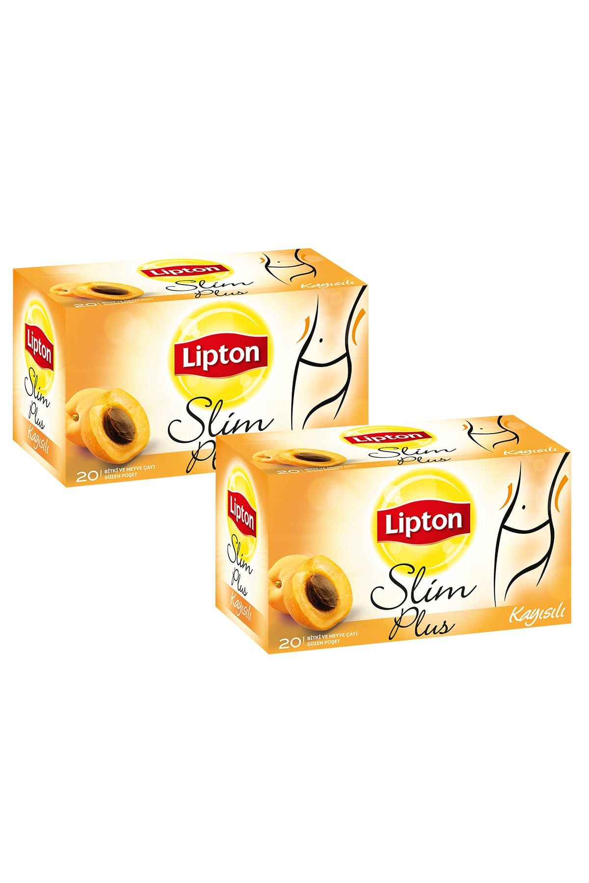 Lipton Bardak Poşet Çay  -Slim Plus Kayısılı 2'li Paket
