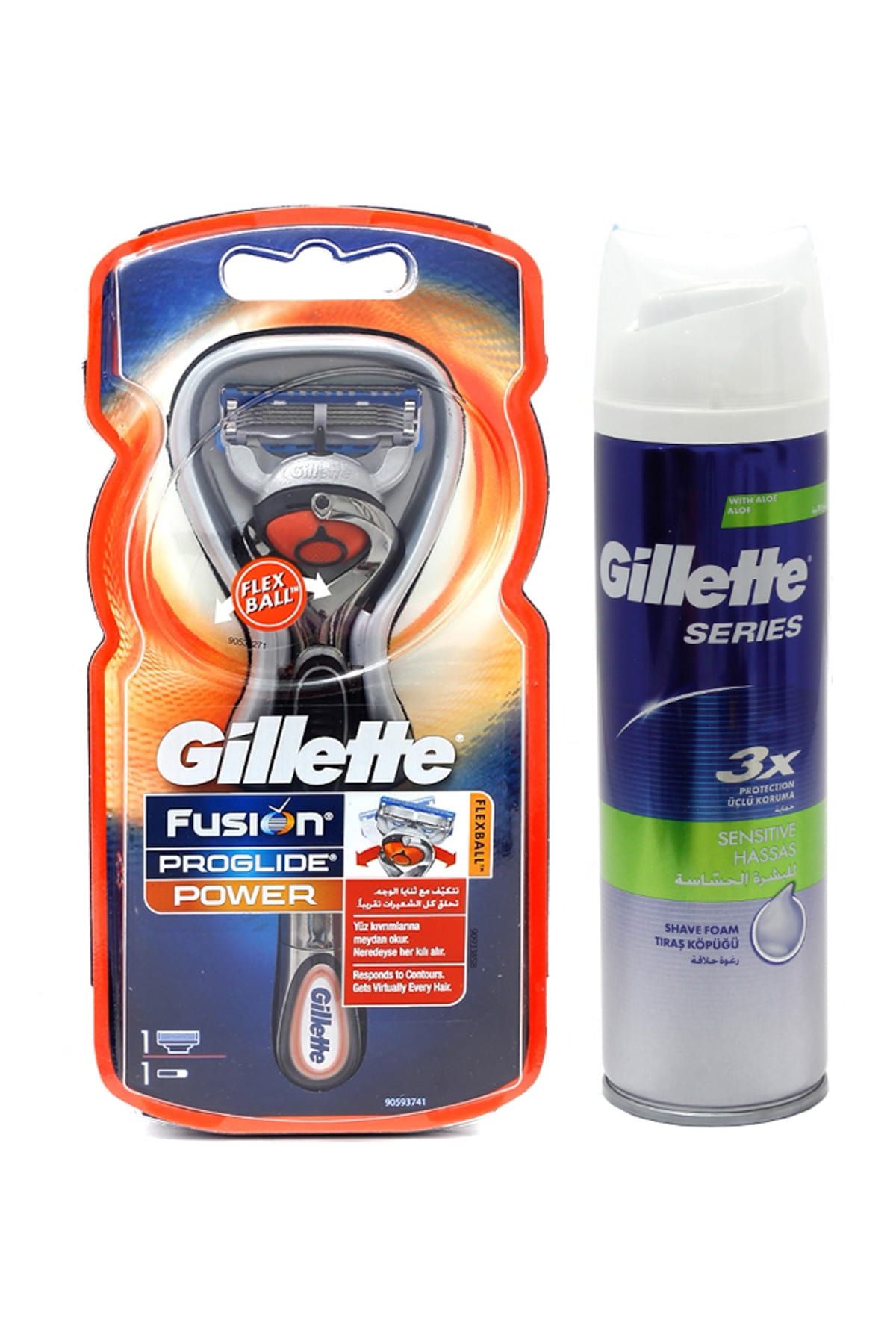 Gillette Fusion Flexball Power Makine 1 Up + Sensitive Köpük 250 ml