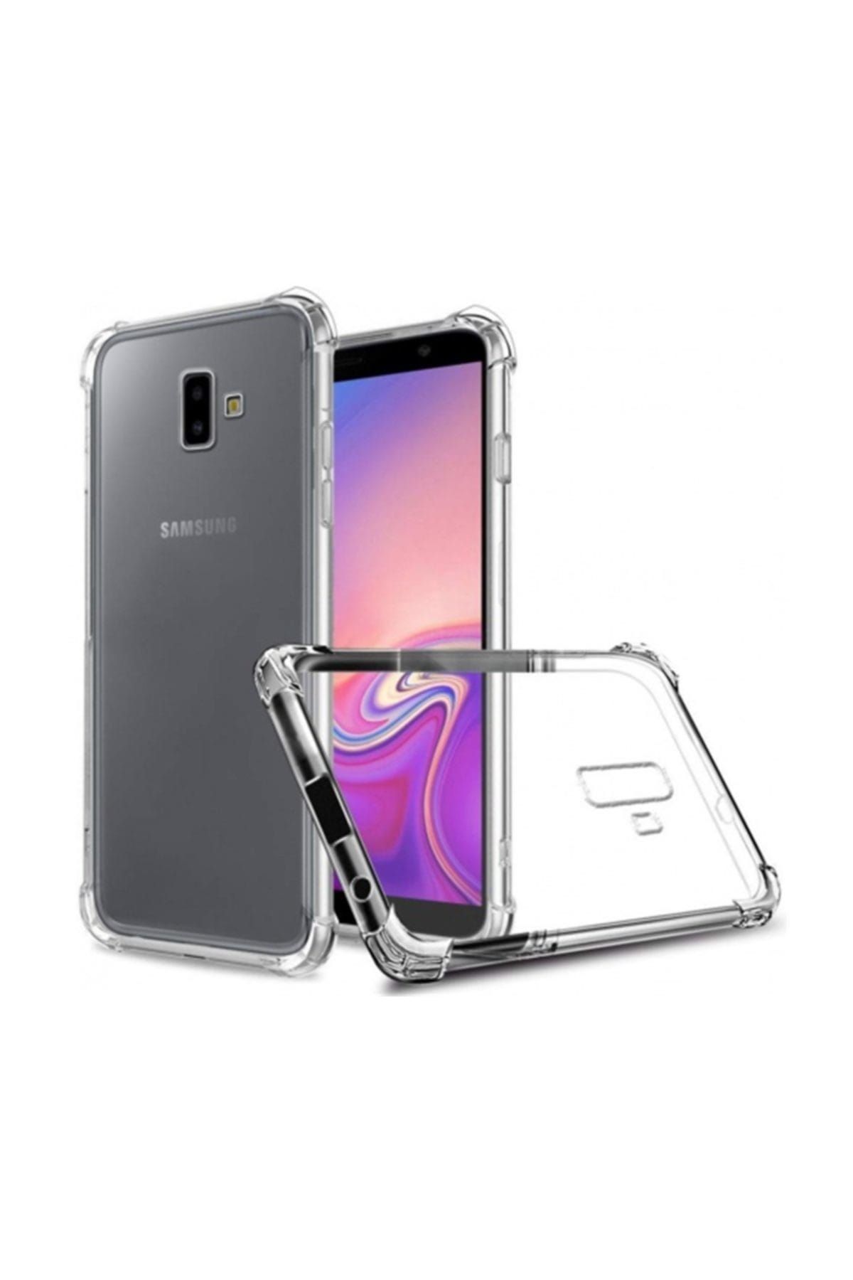 Telefon Aksesuarları Zengin Çarşım Samsung Galaxy J6 Plus Ultra İnce Şeffaf Airbag Anti Şok Silikon Kılıf - Şeffaf