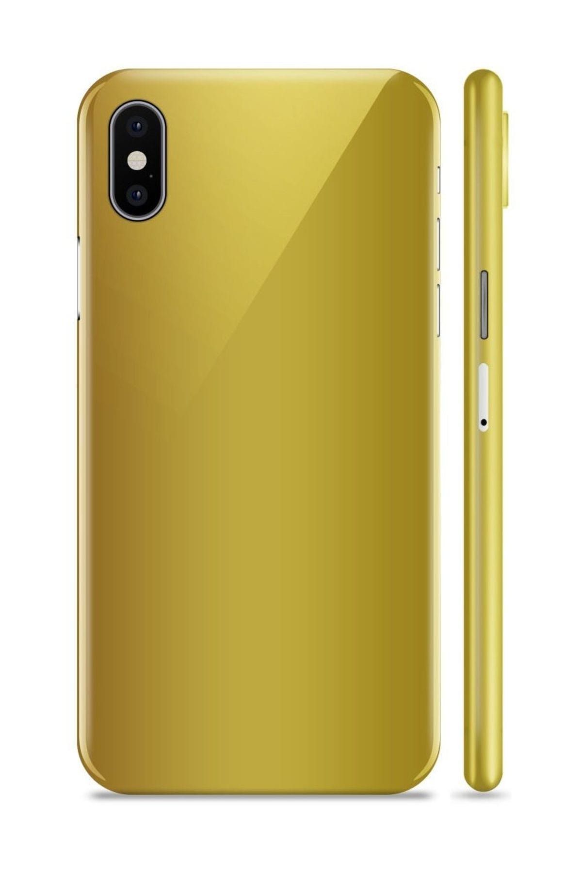 Renkli Garaj iPhone X Mat Krom Gold ( M4 Sarısı) Telefon Kaplama